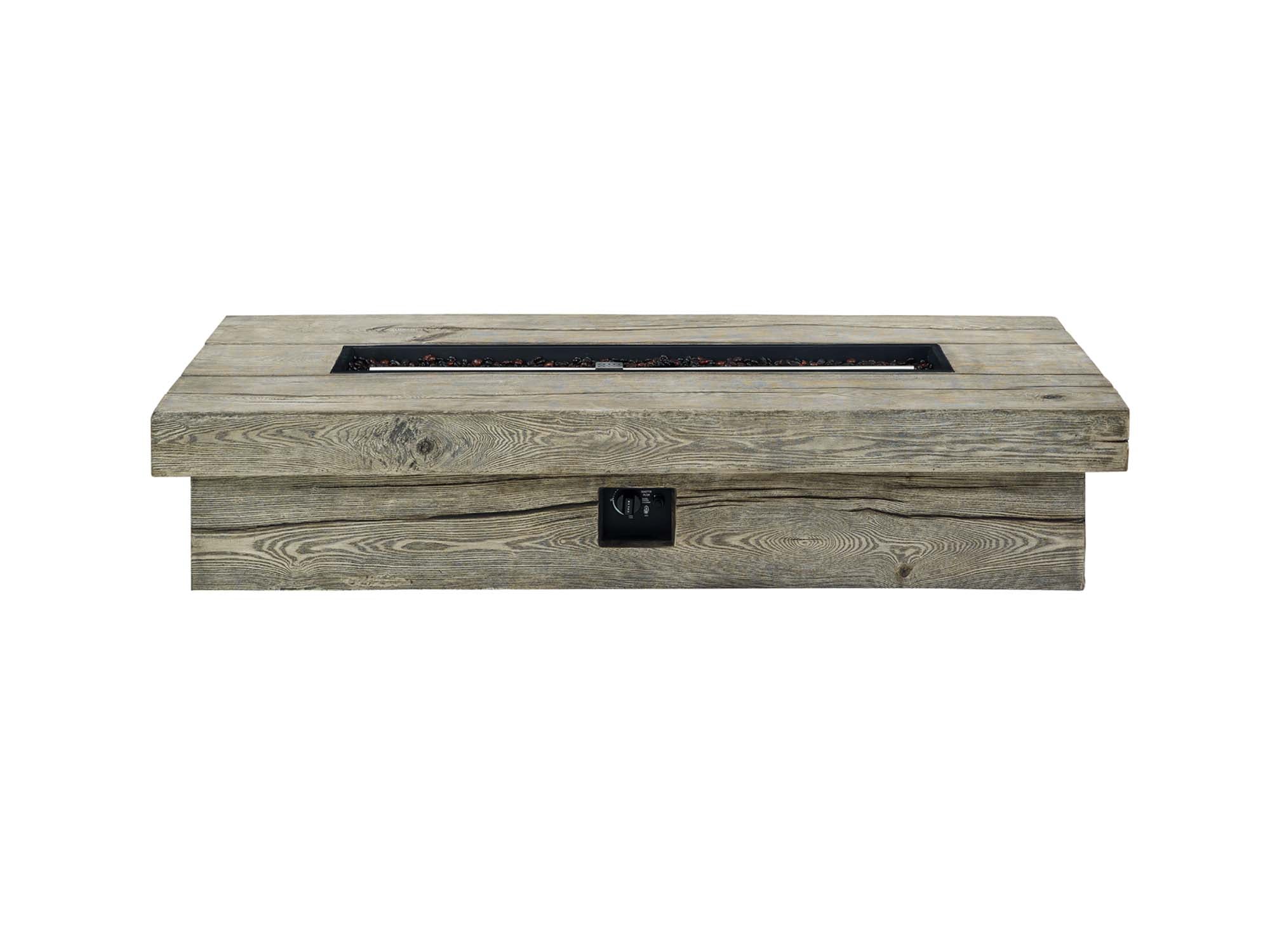 70" Light Gray Rectangular Outdoor Patio Fire Pit Table - Image 7