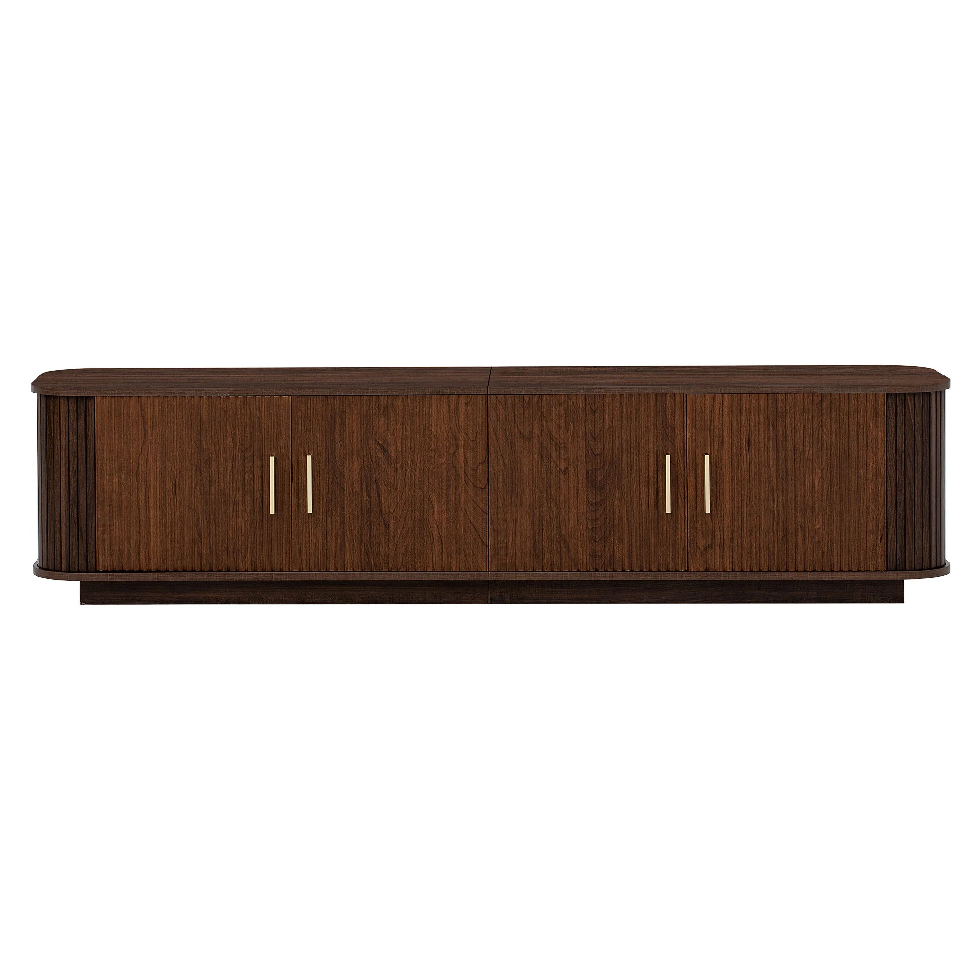 70" TV Stand With Ample Storage, Refined Curved Corners - Dark Brown