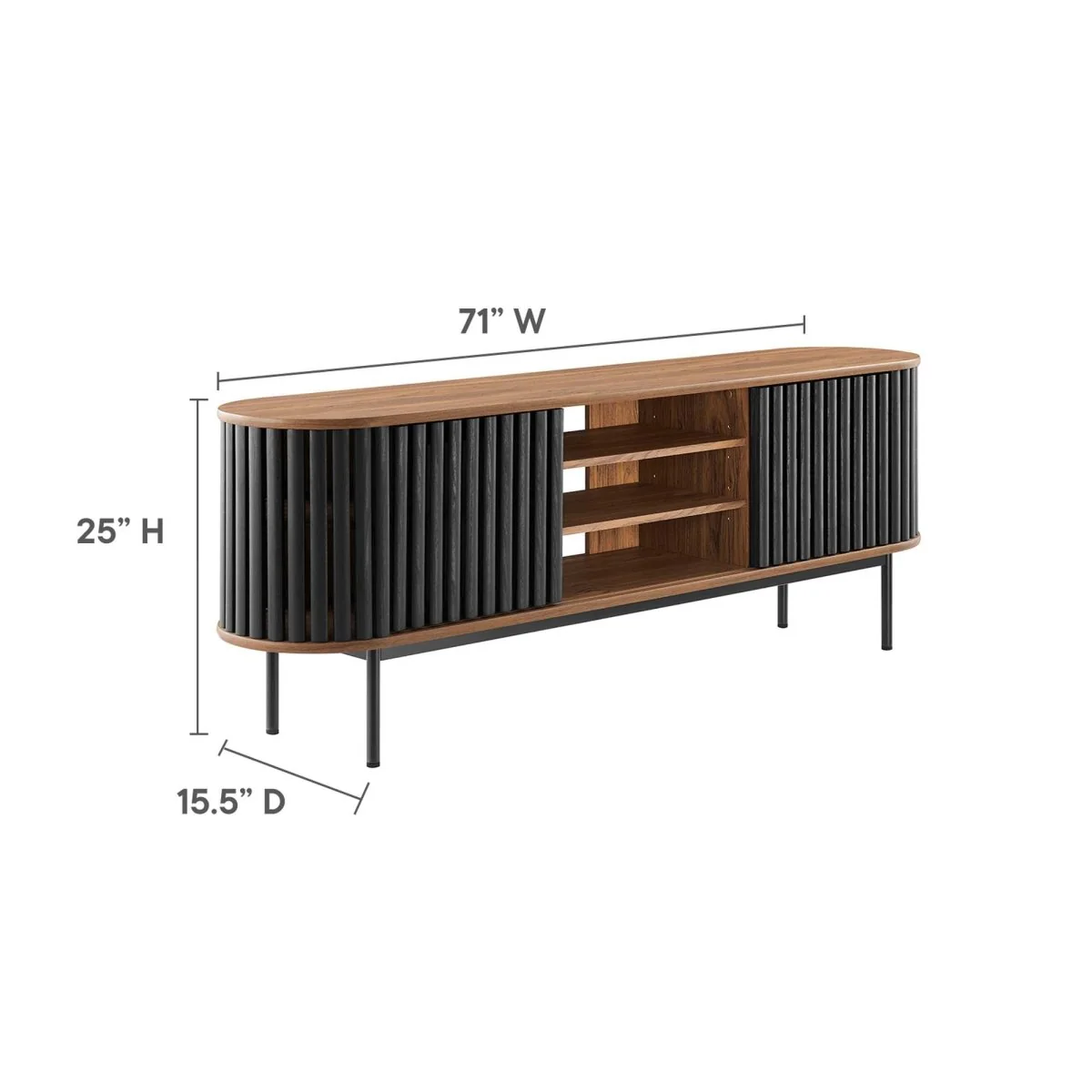 71 Inch Contemporary Oval TV Stand - Image 10