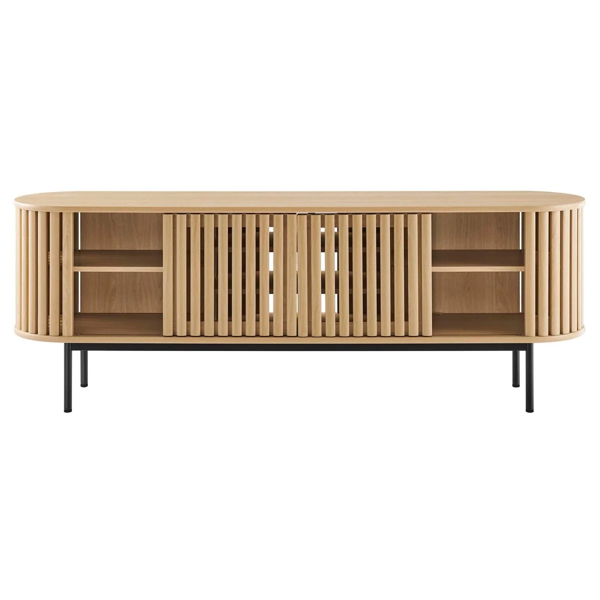 71 Inch Contemporary Oval TV Stand - Image 5