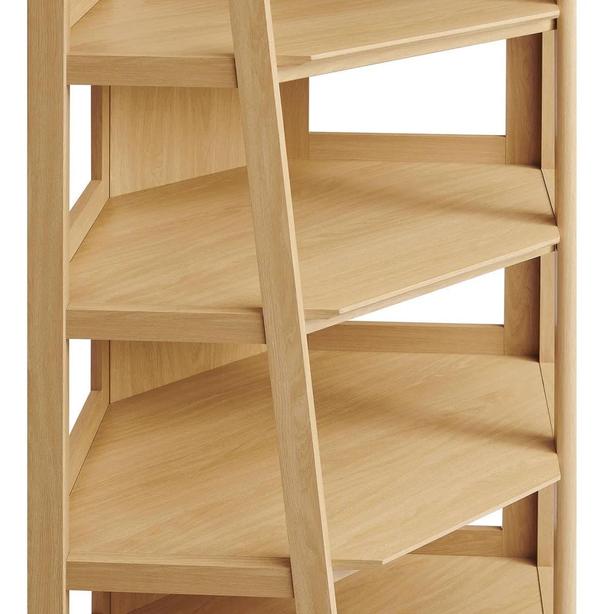 71" Slim Tiered Corner Wood Bookshelf - 5-Tier Display - Image 5