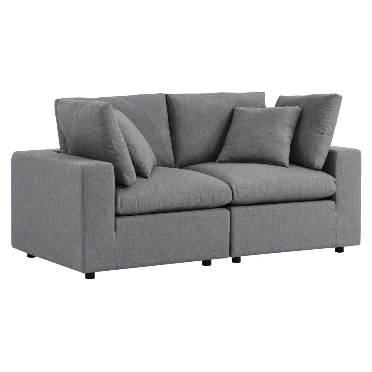 72" 2-Piece Modern Aluminum Outdoor Loveseat for Patio, Deck & Garden Seating - Image 10