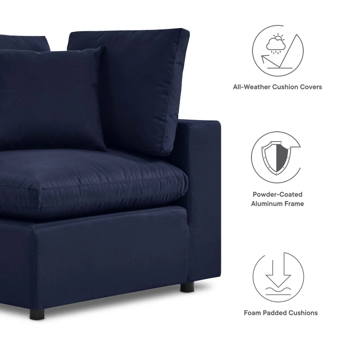 72" Overstuffed Outdoor Loveseat with All-Weather Cushions, Weather-Resistant Comfort - Image 11