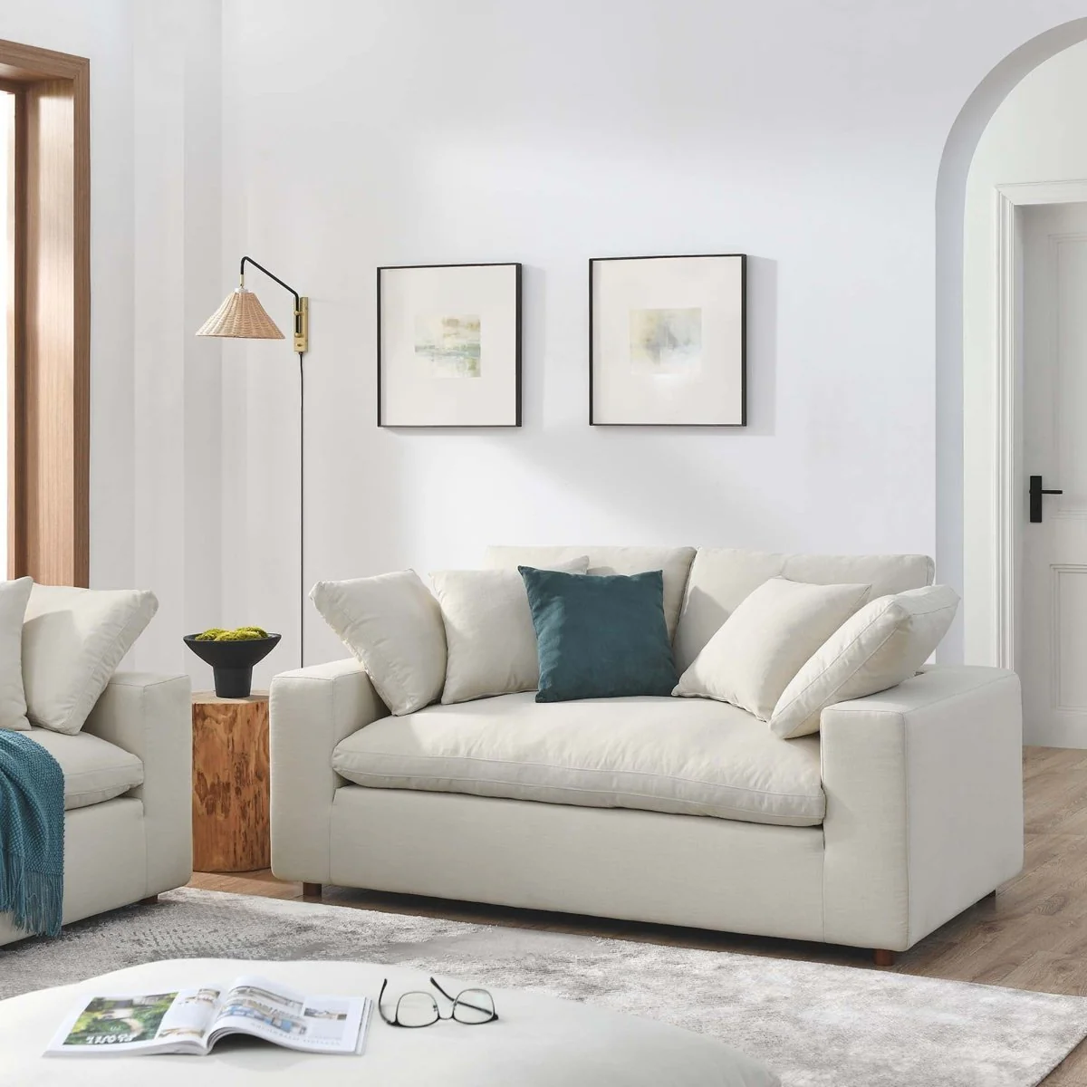 73-Inch Commix Down Filled Overstuffed Fabric Loveseat - Image 24