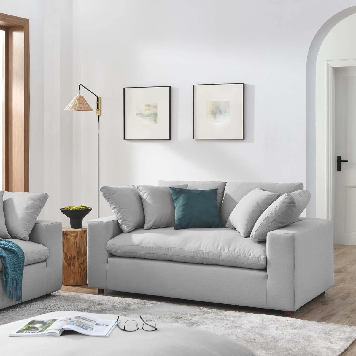 73-Inch Commix Down Filled Overstuffed Fabric Loveseat - Image 30