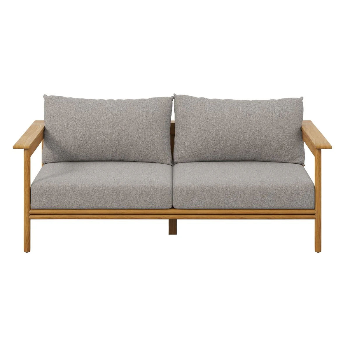 74" Natural Teak Wood Outdoor Patio Sofa with Cushions and Solid Teak Frame - Image 17