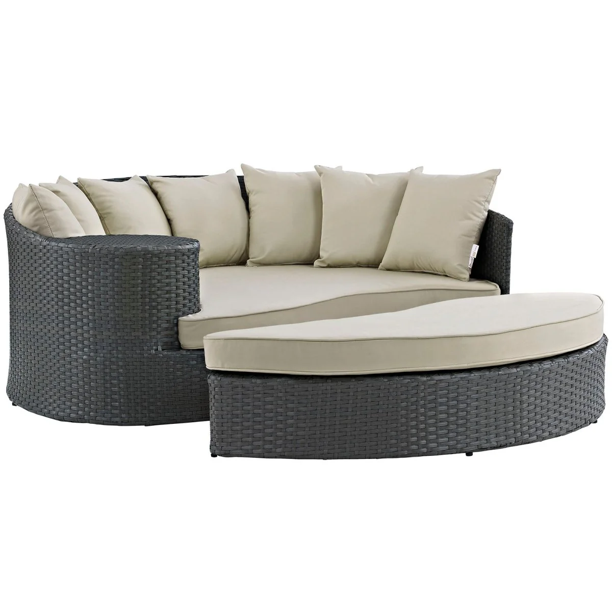 76" Canvas Outdoor Rattan Daybed with Sunbrella® Cushions and Weather-Resistant Frame - Image 9