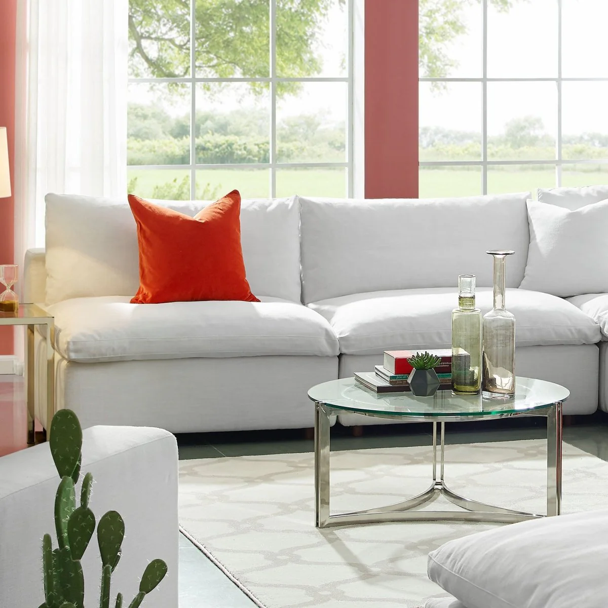 78 Inch Down Filled Overstuffed 2-Piece Armless Sectional Loveseat - Image 15