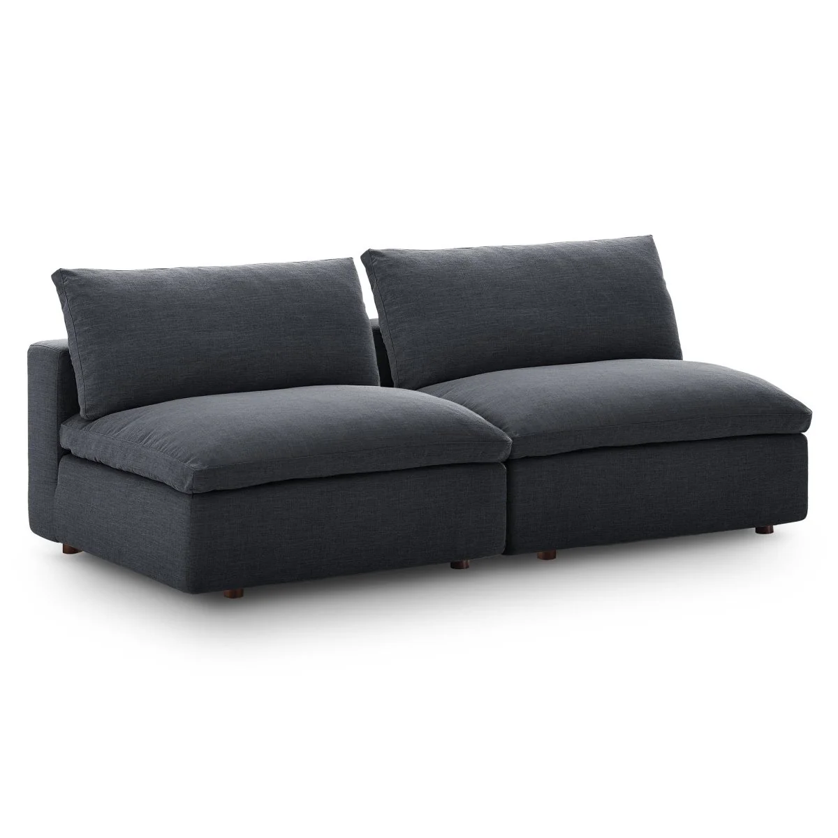 78 Inch Down Filled Overstuffed 2-Piece Armless Sectional Loveseat - Image 6