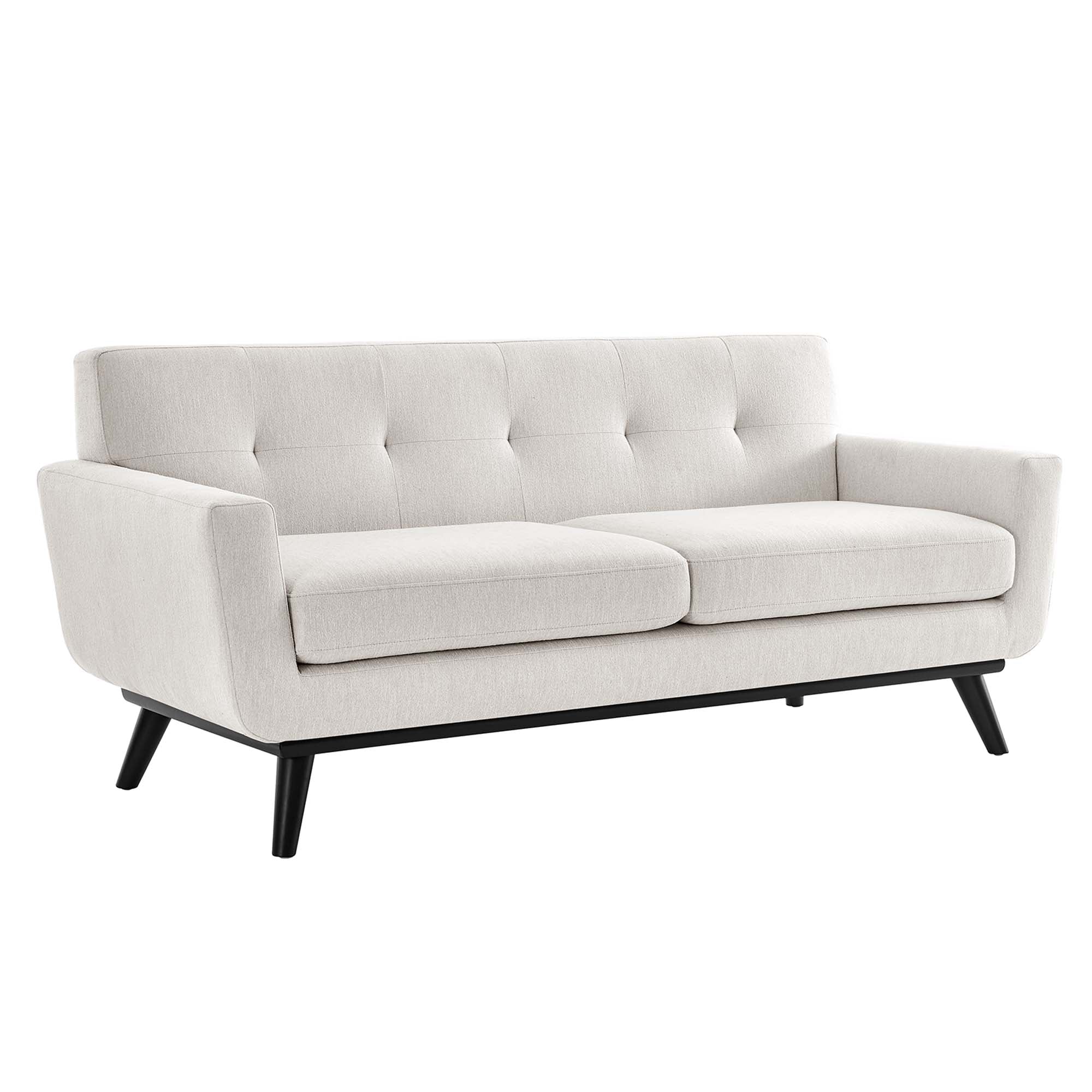 78 Inch Mid-Century Modern Herringbone Fabric Loveseat - Image 13