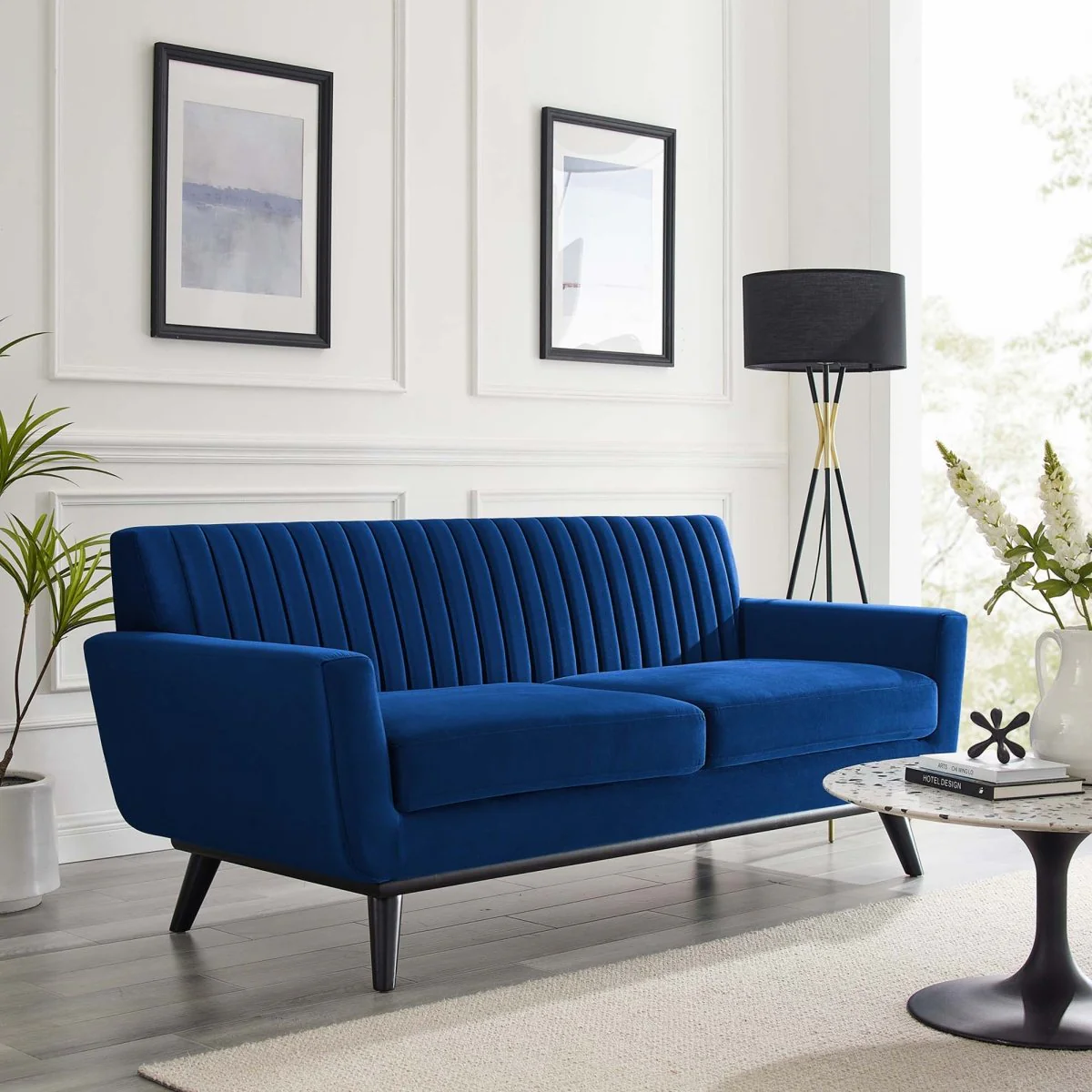 79-Inch Engage Performance Velvet Channel Tufted Loveseat - Image 24