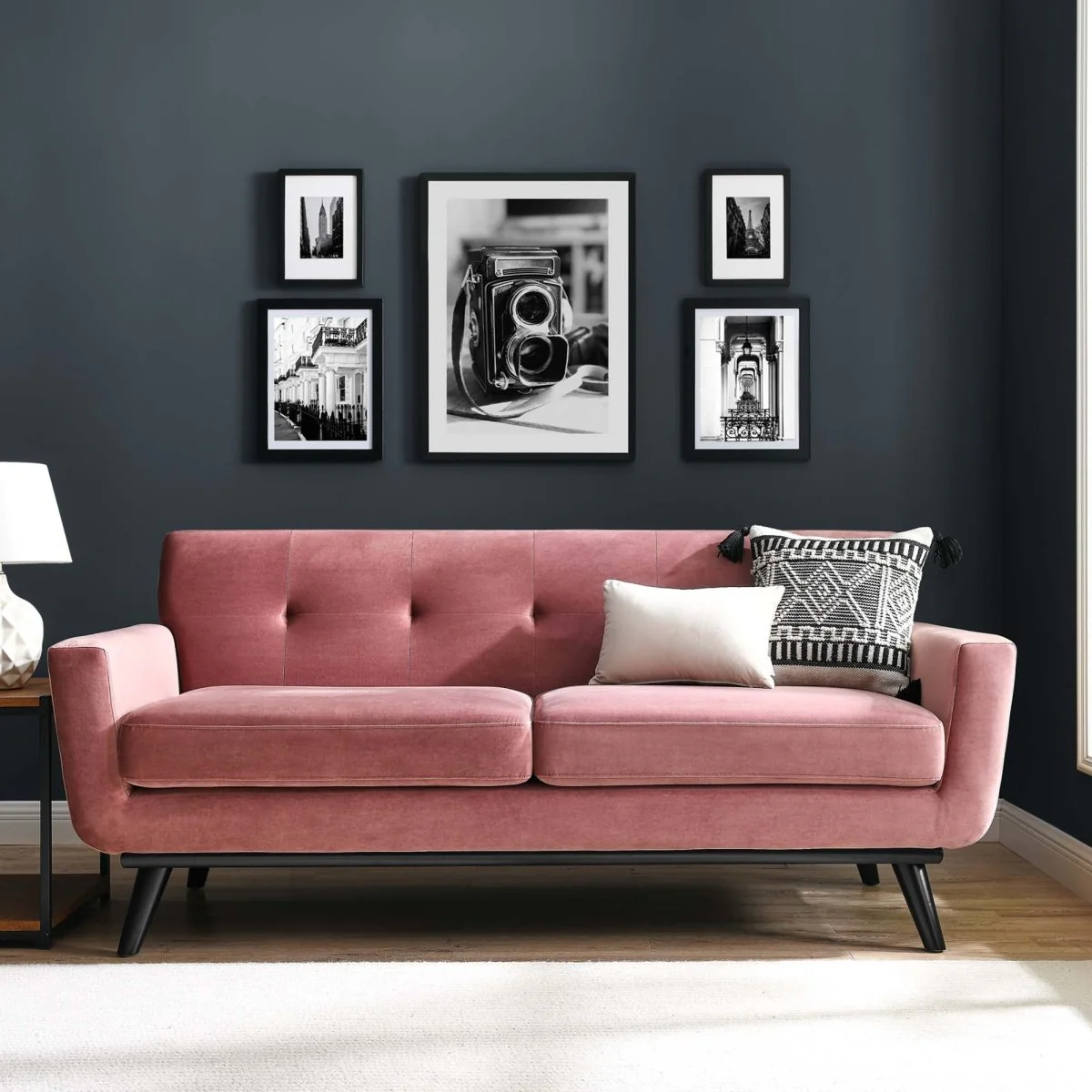 79 Inch Mid-Century Modern Performance Velvet Loveseat - Image 12