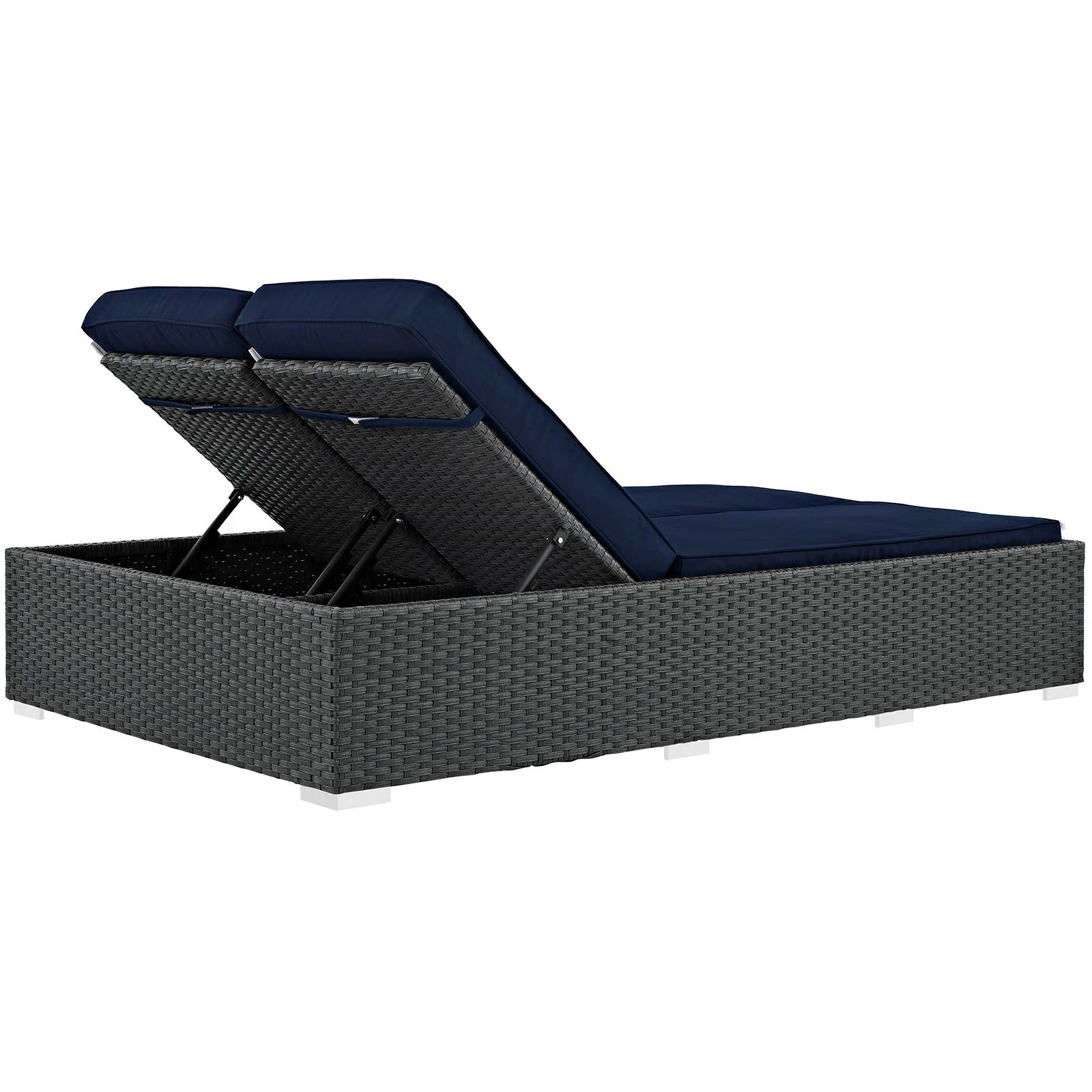 79" Outdoor Rattan Double Chaise Lounge for Patio and Garden, Comfortable Seating - Image 11