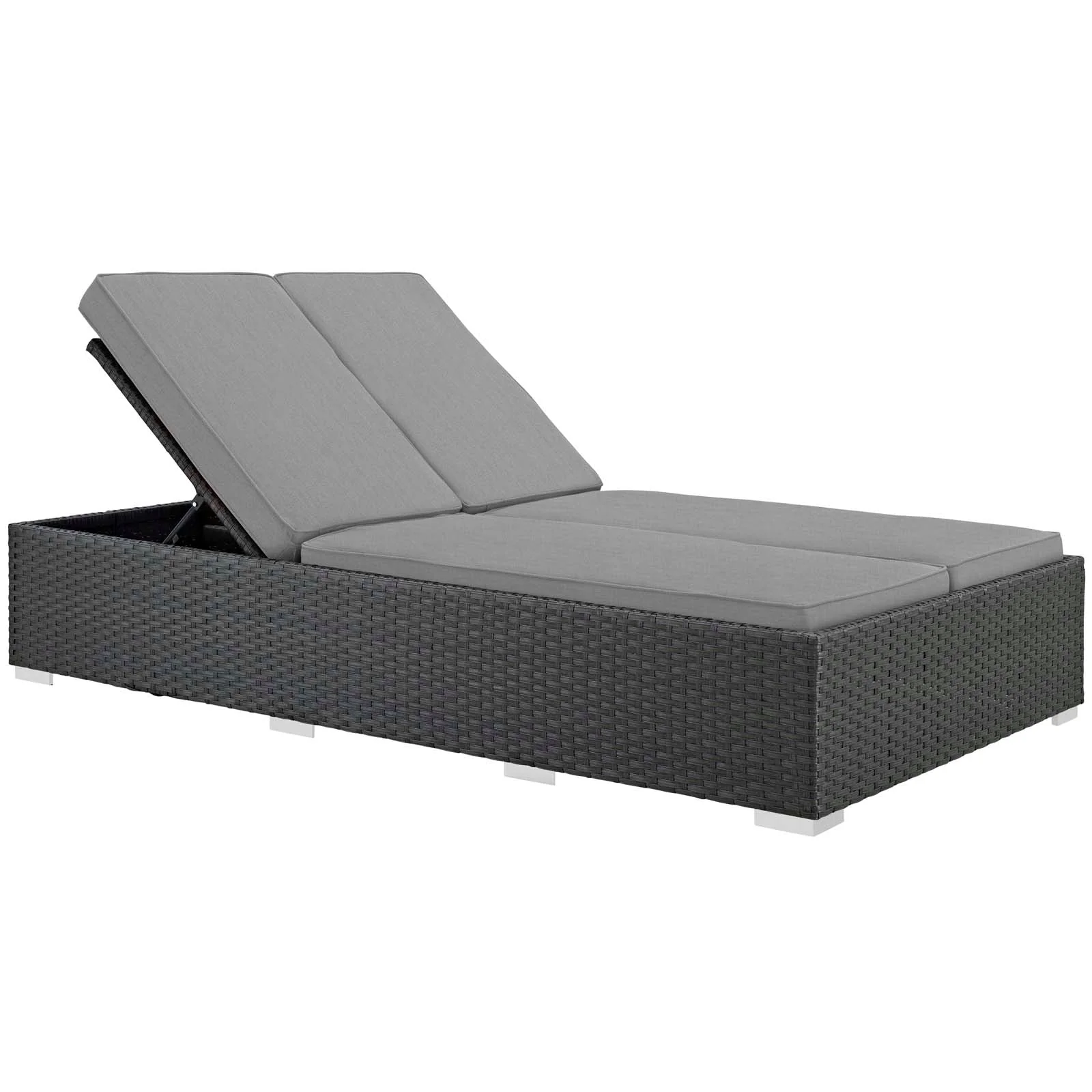 79" Outdoor Rattan Double Chaise Lounge for Patio and Garden, Comfortable Seating - Image 13