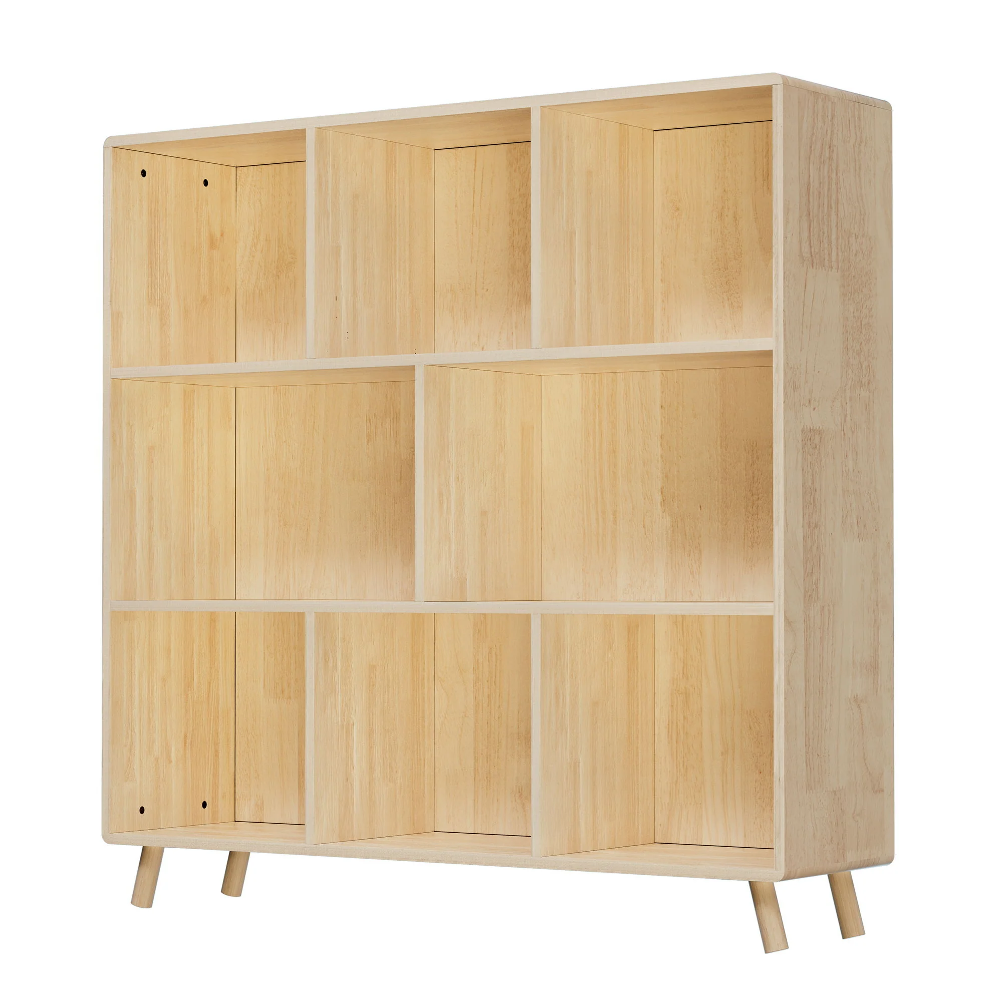 8 Compartment Storage Cabinet With Fixed Shelves For Books - Wood - Image 3