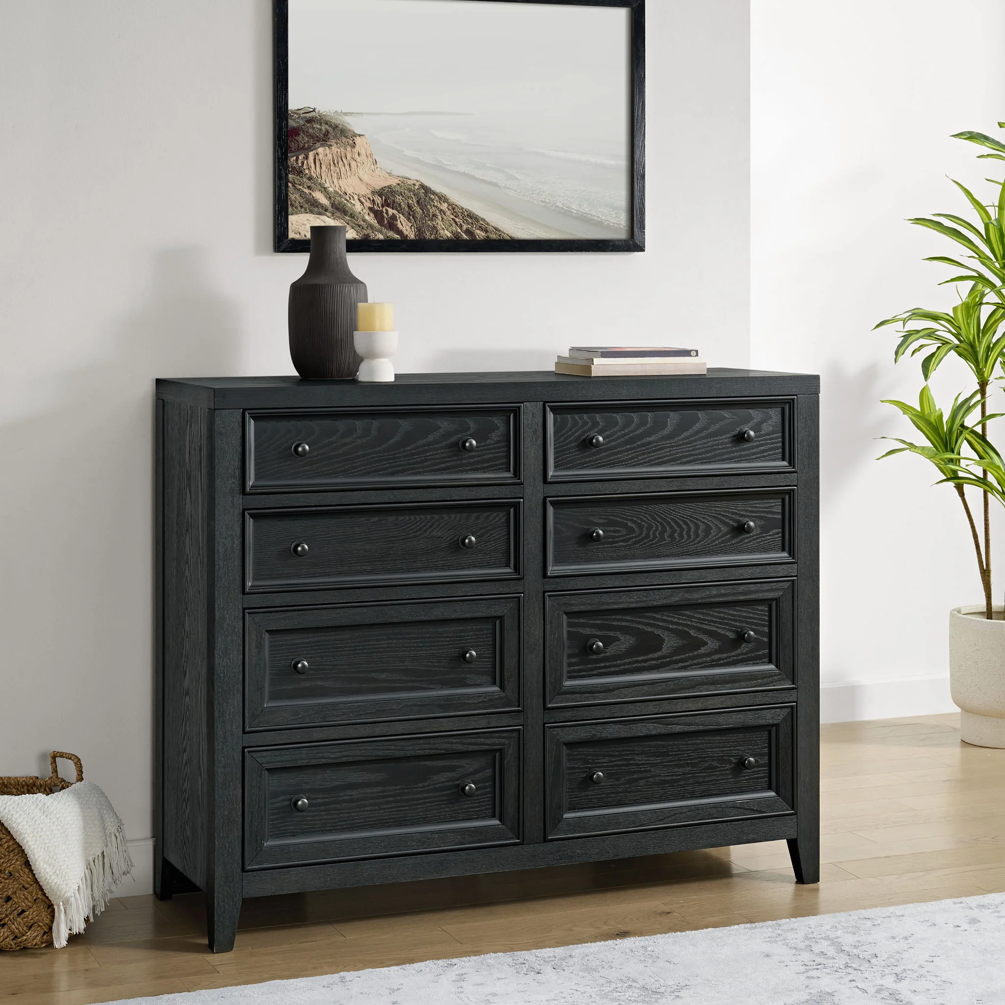 8 Drawer Dresser With Framed Fronts And Smooth Metal Glides - Image 7