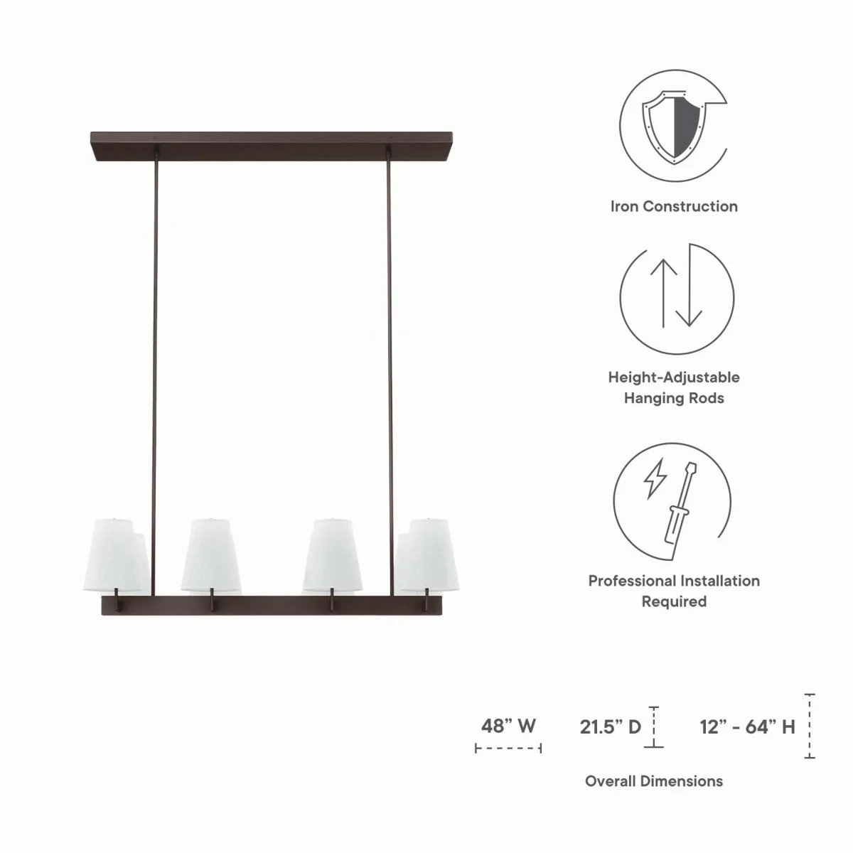 8-Light Modern Fabric Shade Chandelier for Dining Room and Living Room Lighting - Image 13