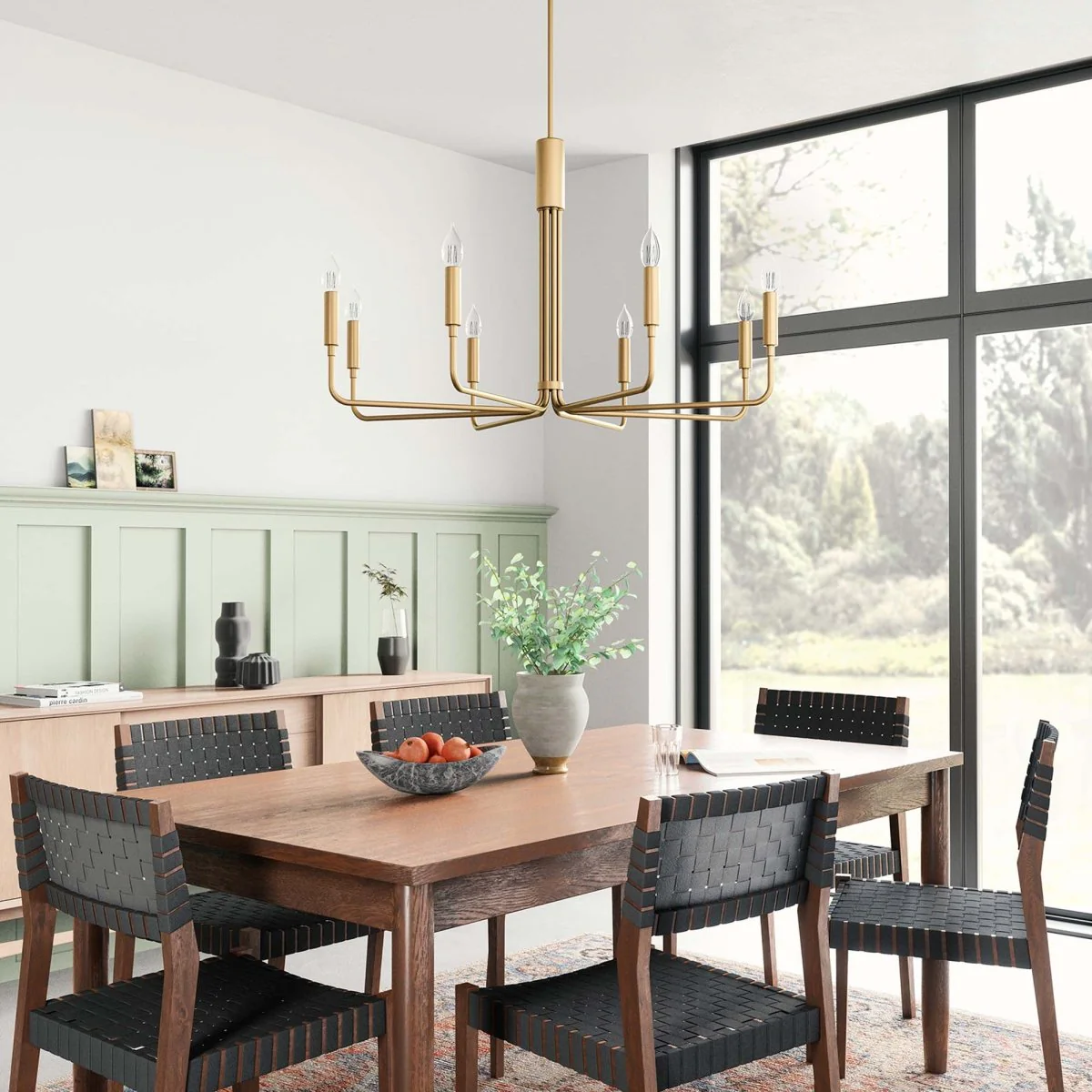 8-Light Modern Metal Chandelier – Contemporary Ceiling Fixture for Dining Room - Image 2