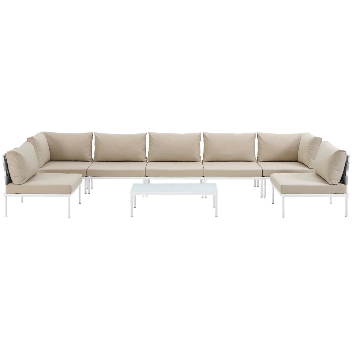 8-Piece Outdoor Patio Aluminum Sectional Sofa Set - Image 6