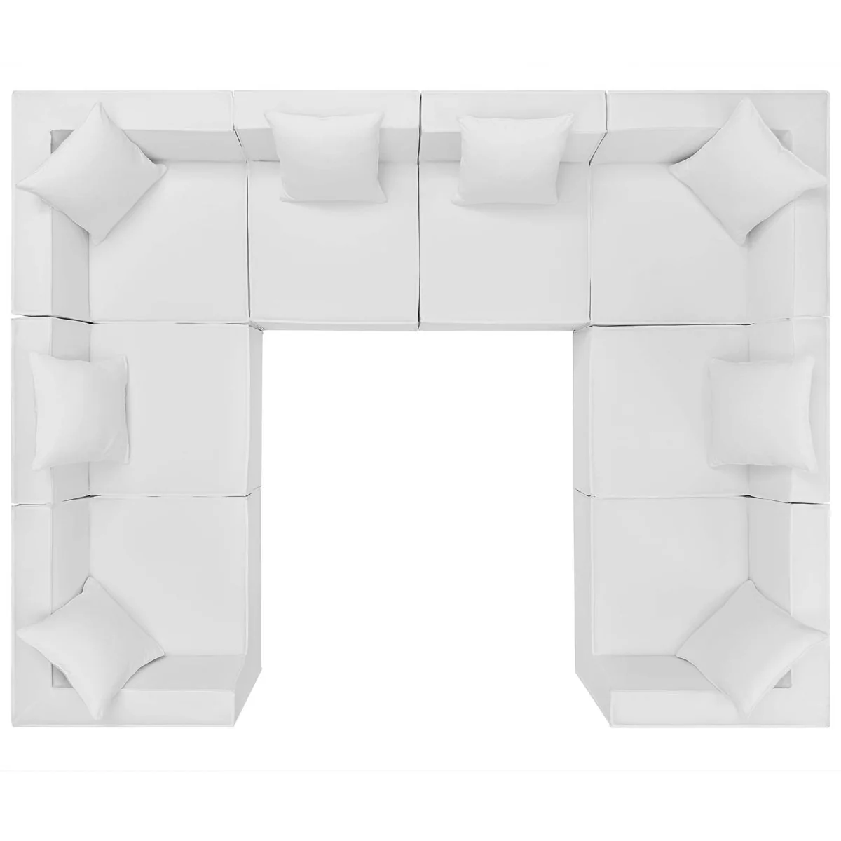 8-Piece Outdoor Upholstered Aluminum Sectional Sofa with Cushions and Modular Design - Image 19
