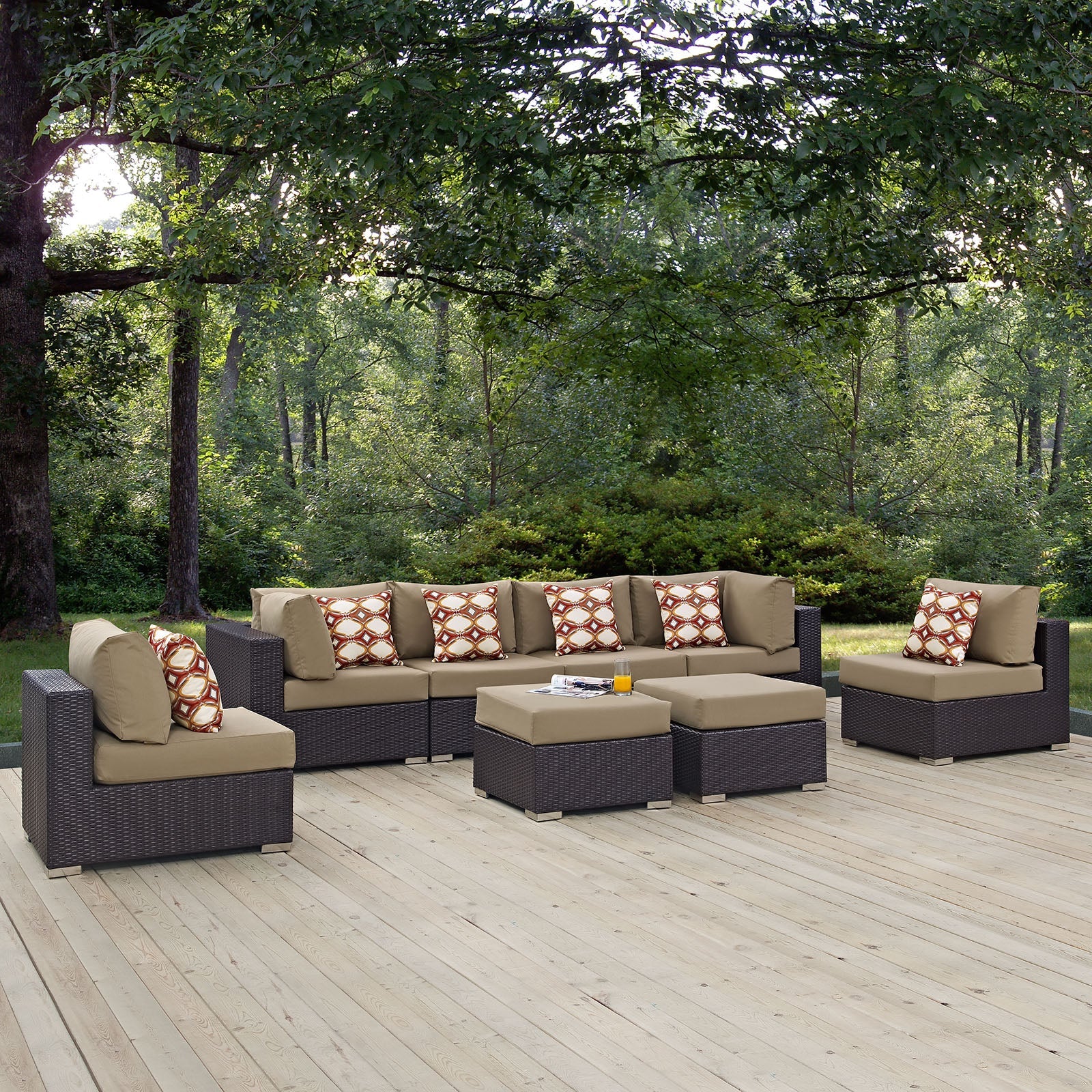 8-Piece Outdoor Wicker Patio Sectional Set - Image 12