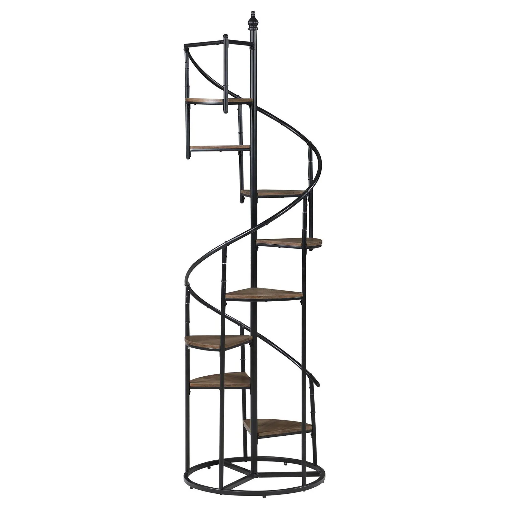 8 Shelf Staircase Bookcase Industrial Storage And Scratch Resistant Shelves - Brown - Image 6