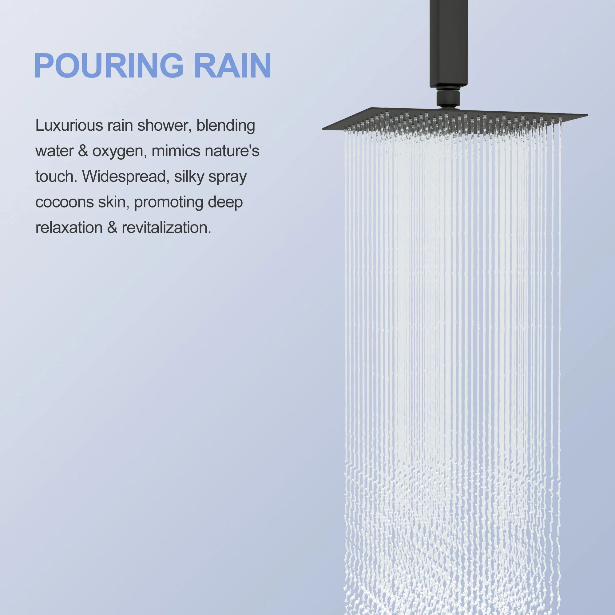 8" Square Rain Shower Head, Ceiling / Wall Mount Stainless Steel Bath Fixture - Image 12