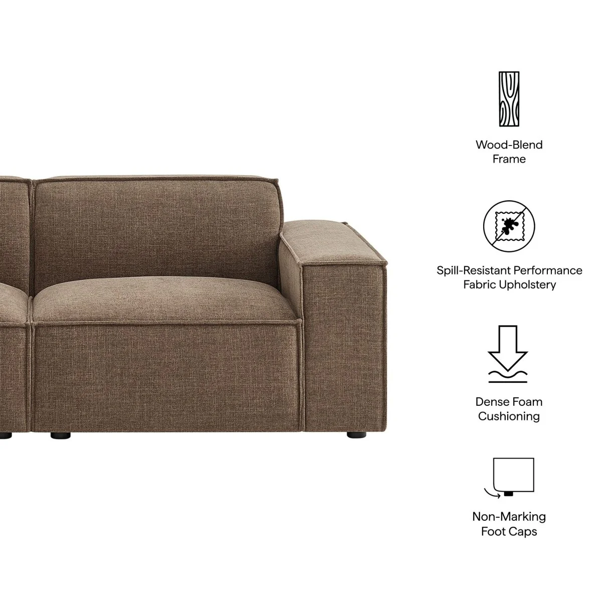 83 Inch 2-Piece Performance Fabric Upholstered Modular Loveseat - Image 18