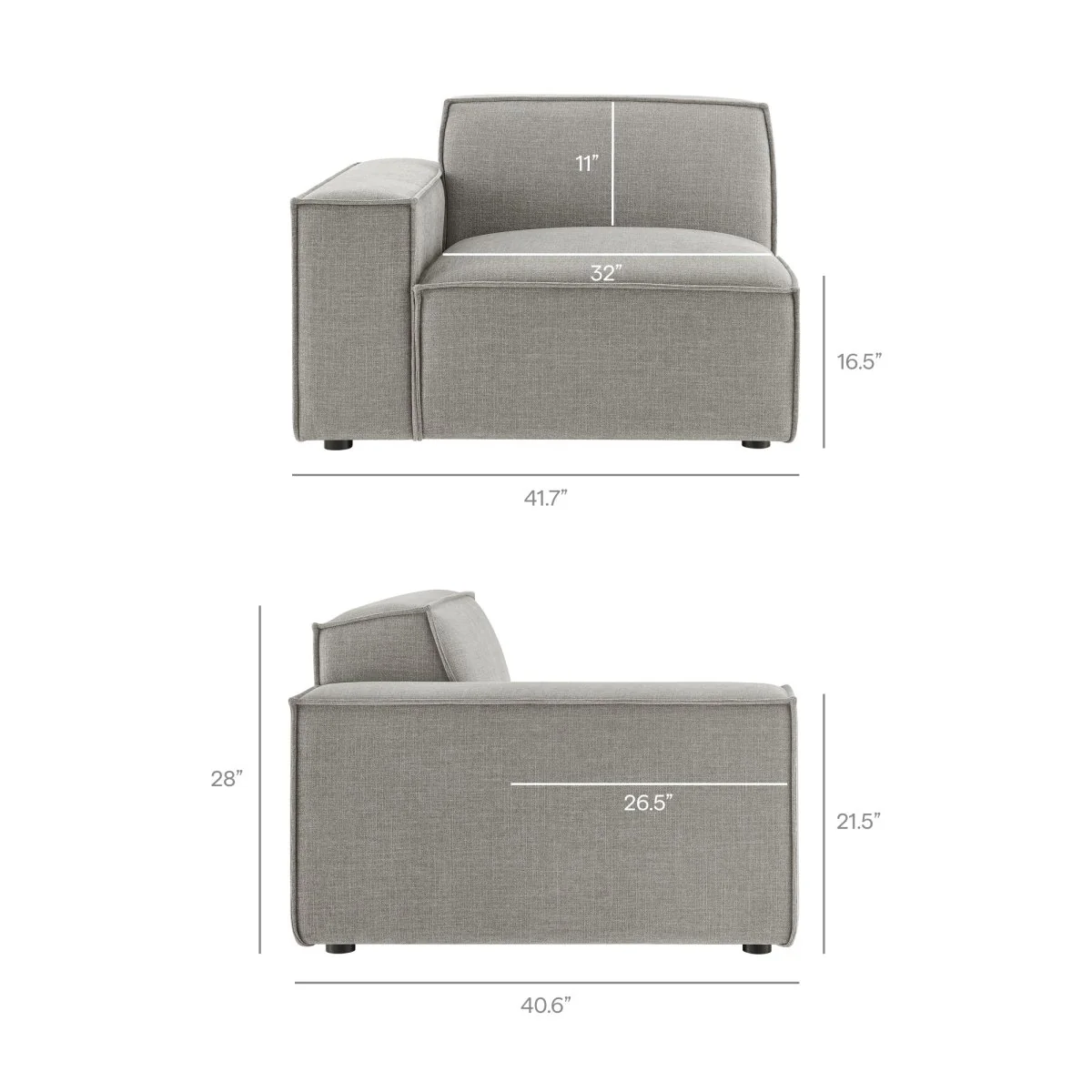 83 Inch 2-Piece Performance Fabric Upholstered Modular Loveseat - Image 36