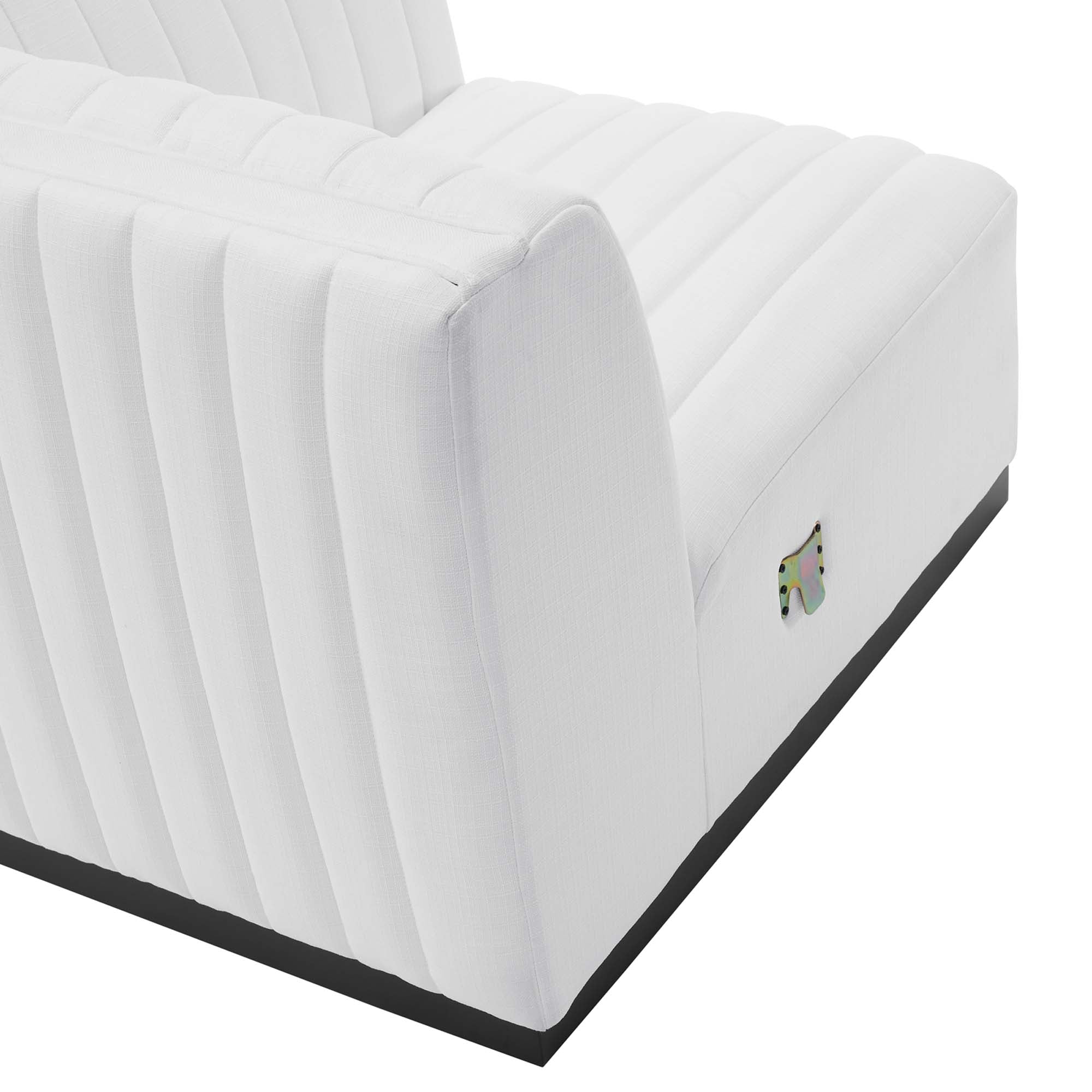 83 Inch Channel Tufted Fabric Modular Loveseat - Image 20