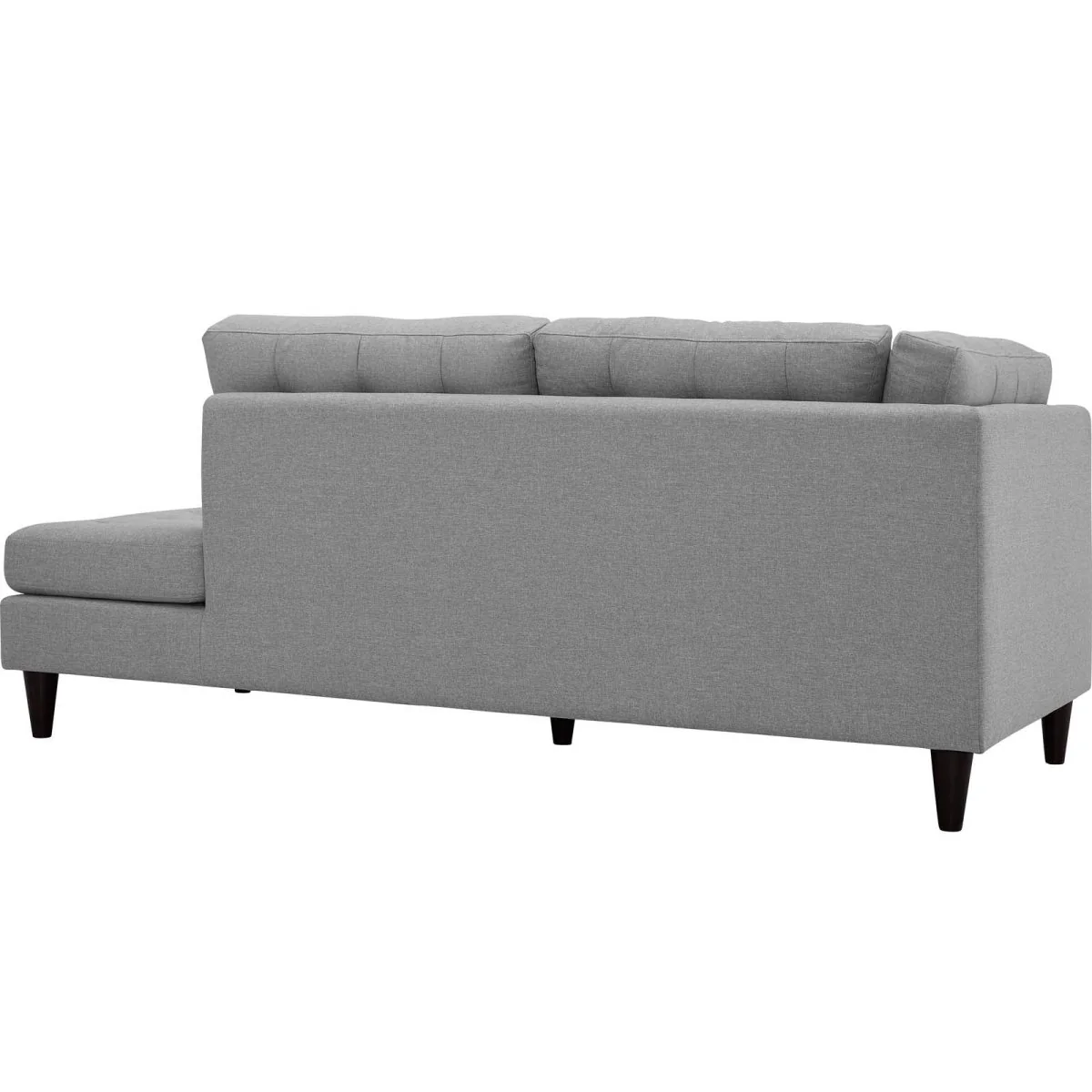 84 Inch Empress Mid-Century Upholstered Fabric Right-Facing Bumper - Image 14