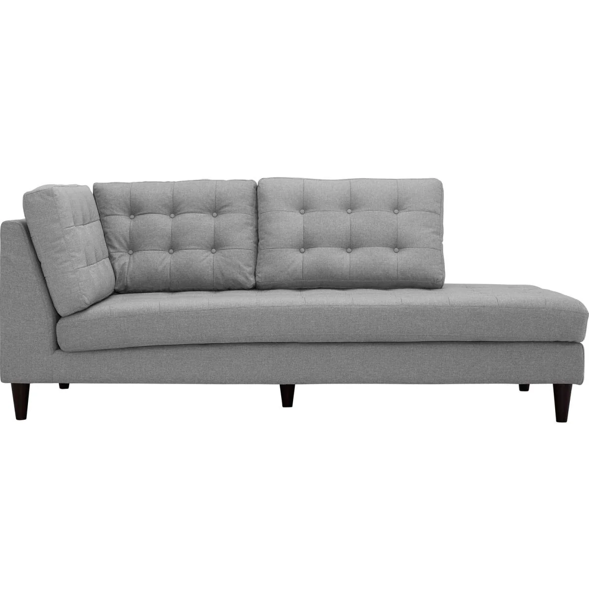 84 Inch Empress Mid-Century Upholstered Fabric Right-Facing Bumper - Image 15