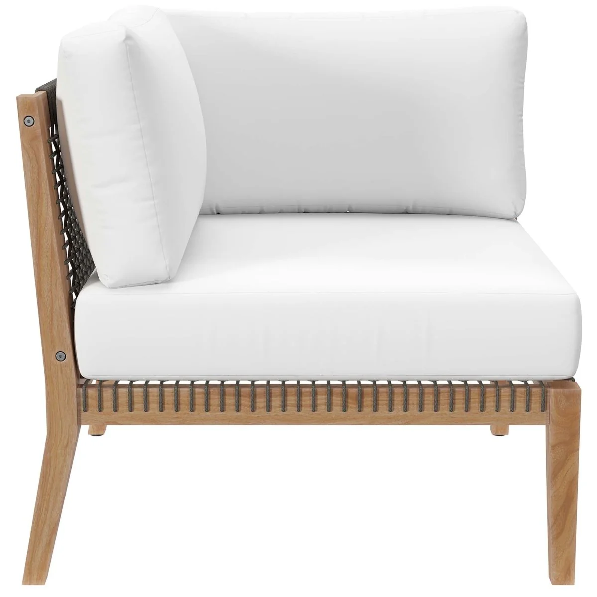 87" 4-Piece Teak Outdoor Sectional Sofa with Cushions and Weather-Resistant Frame - Image 25