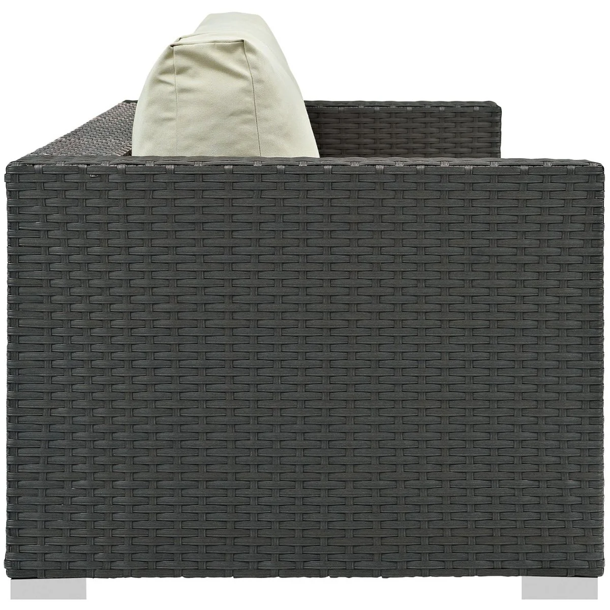 88" Woven Rattan Aluminum Outdoor Sofa with Sunbrella® Cushions for Patio Seating - Image 17
