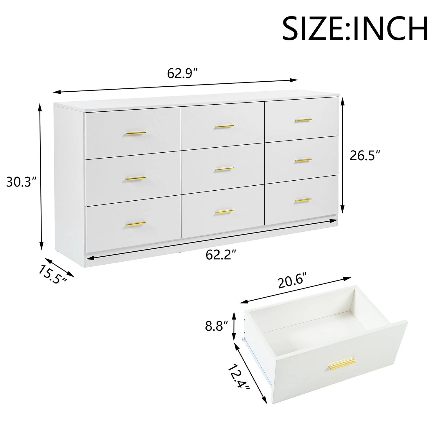 9 Drawer Dresser, Ample Storage For Bedroom - Image 6