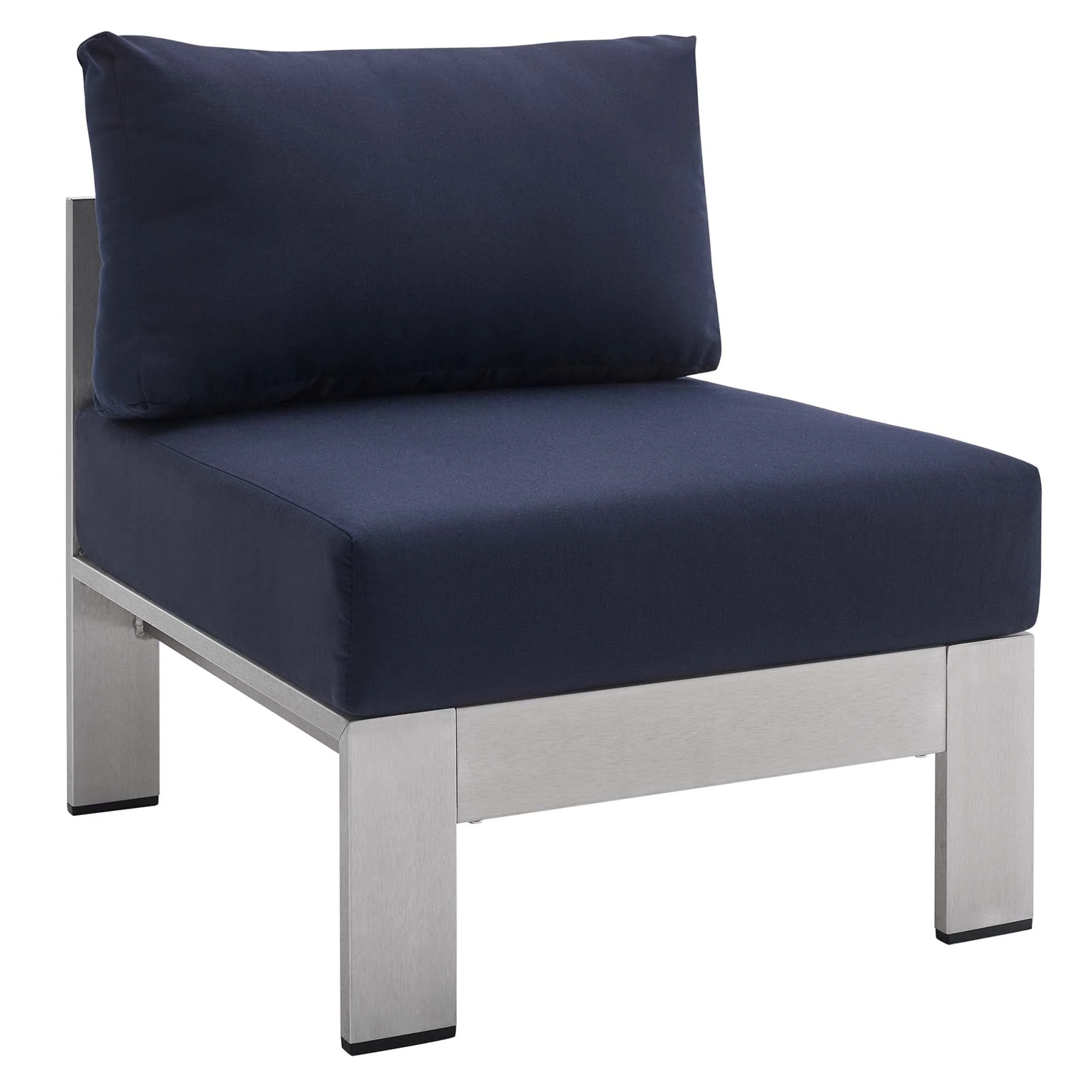 9-Piece Aluminum Outdoor Sectional Modular Sofa Set with Sunbrella Fabric - Image 4