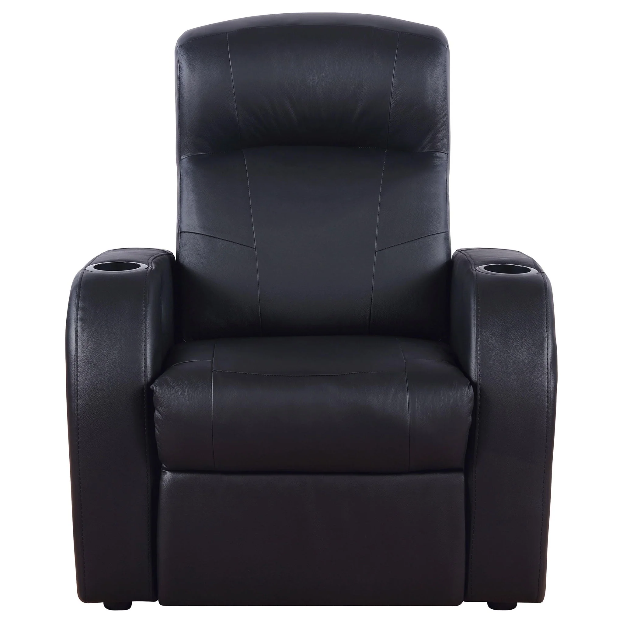 9 Piece Home Theater Seating Set With Recliners And Wedge Consoles - Black - Image 2