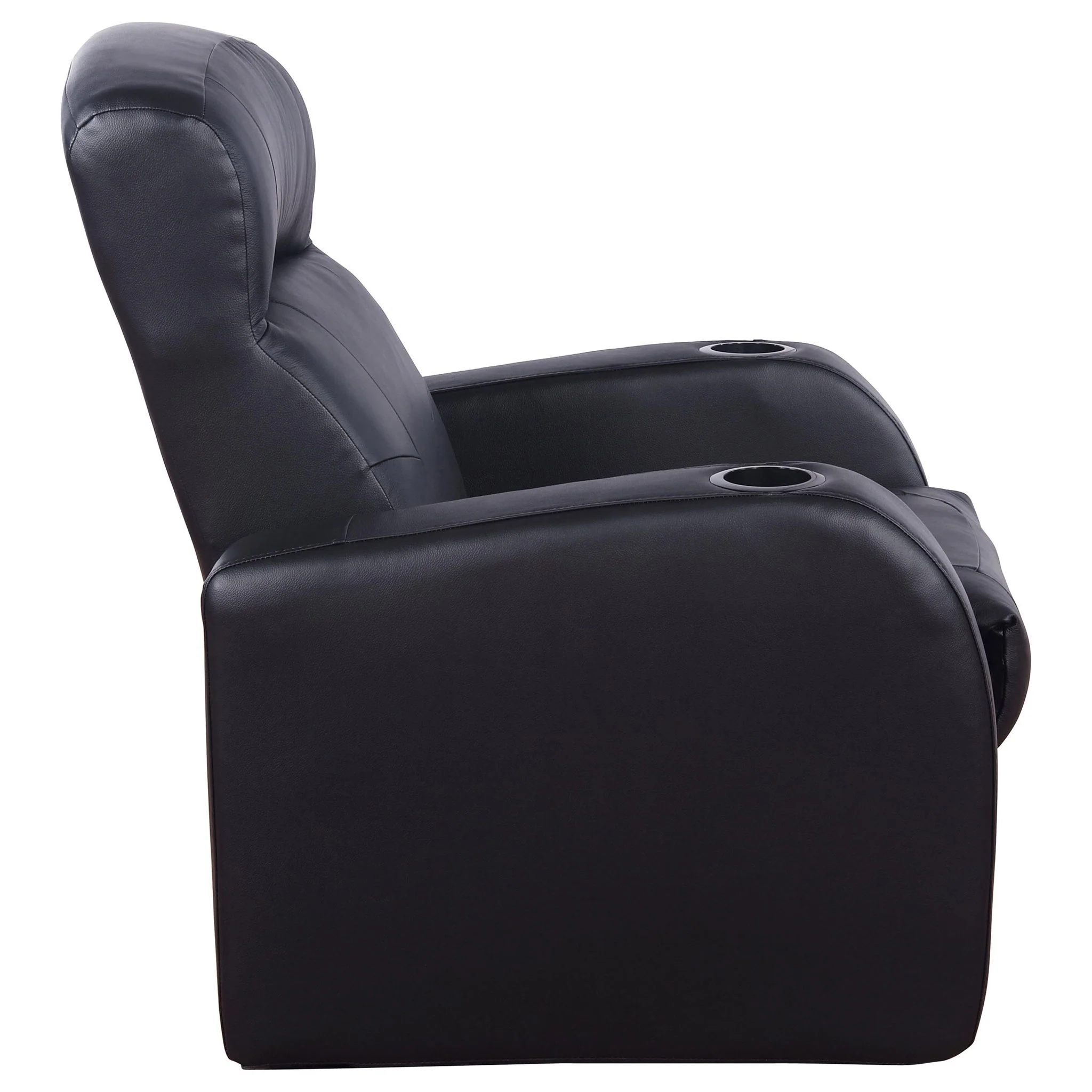 9 Piece Home Theater Seating Set With Recliners And Wedge Consoles - Black - Image 4