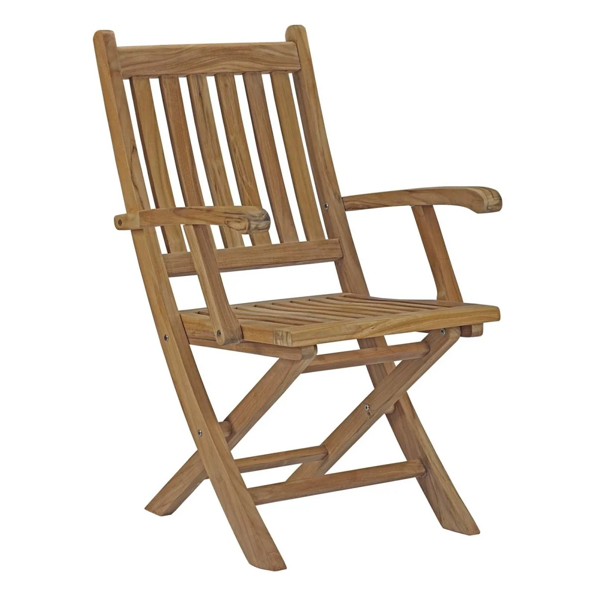 9-Piece Natural Teak Outdoor Dining Set with Folding Armchairs - Image 2