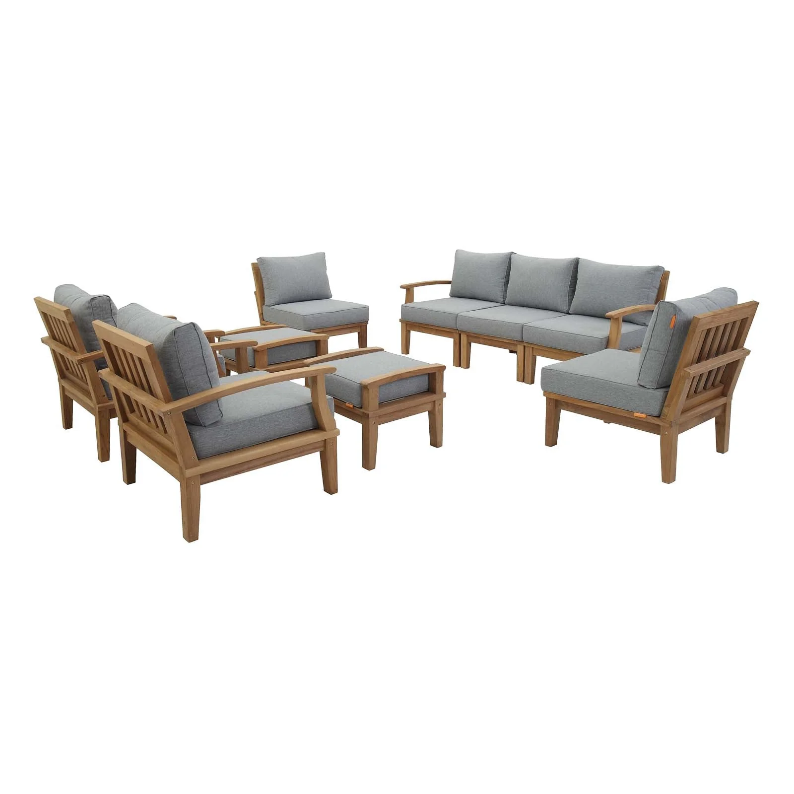 9-Piece Outdoor Teak Wood Patio Seating Set