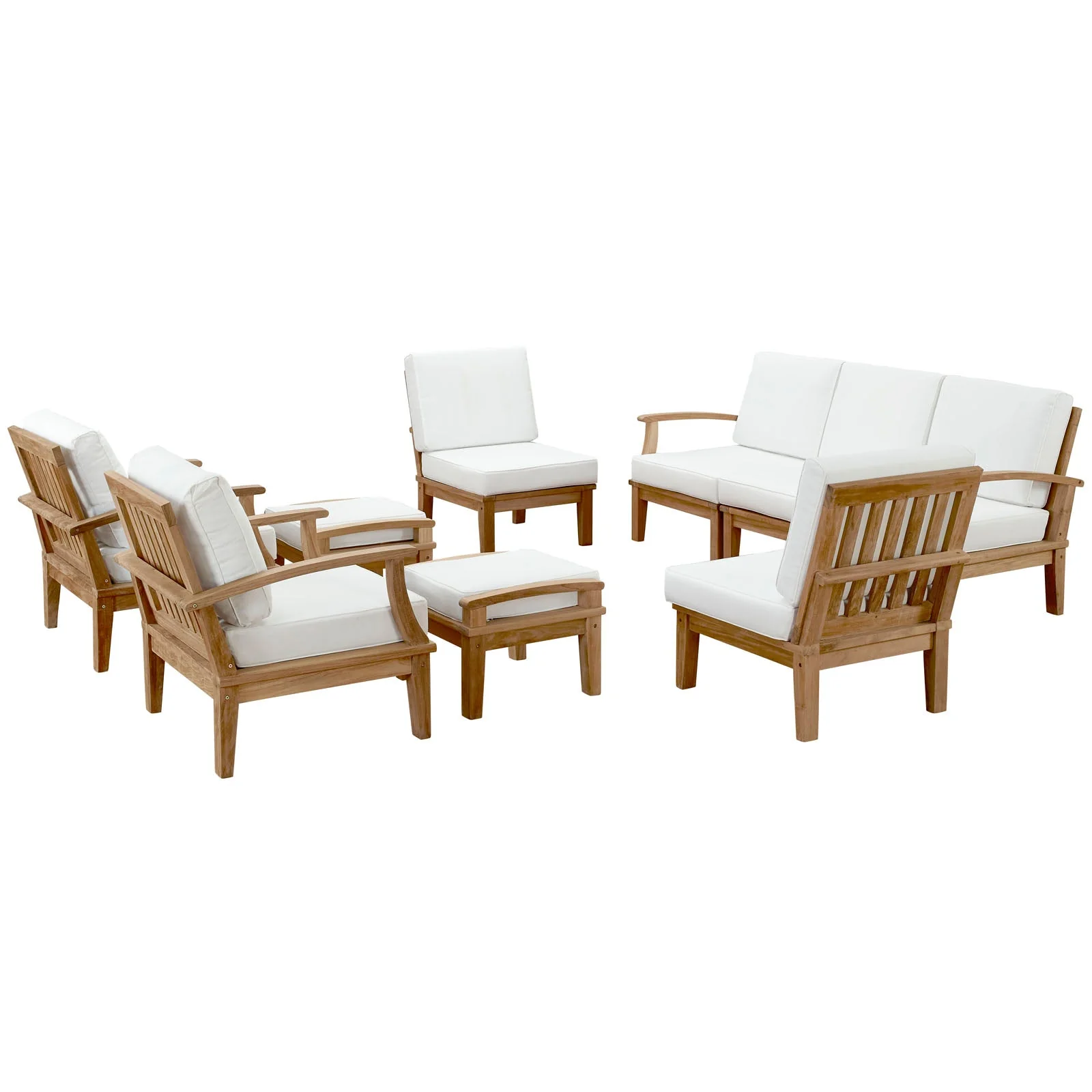 9-Piece Outdoor Teak Wood Patio Seating Set - Image 23