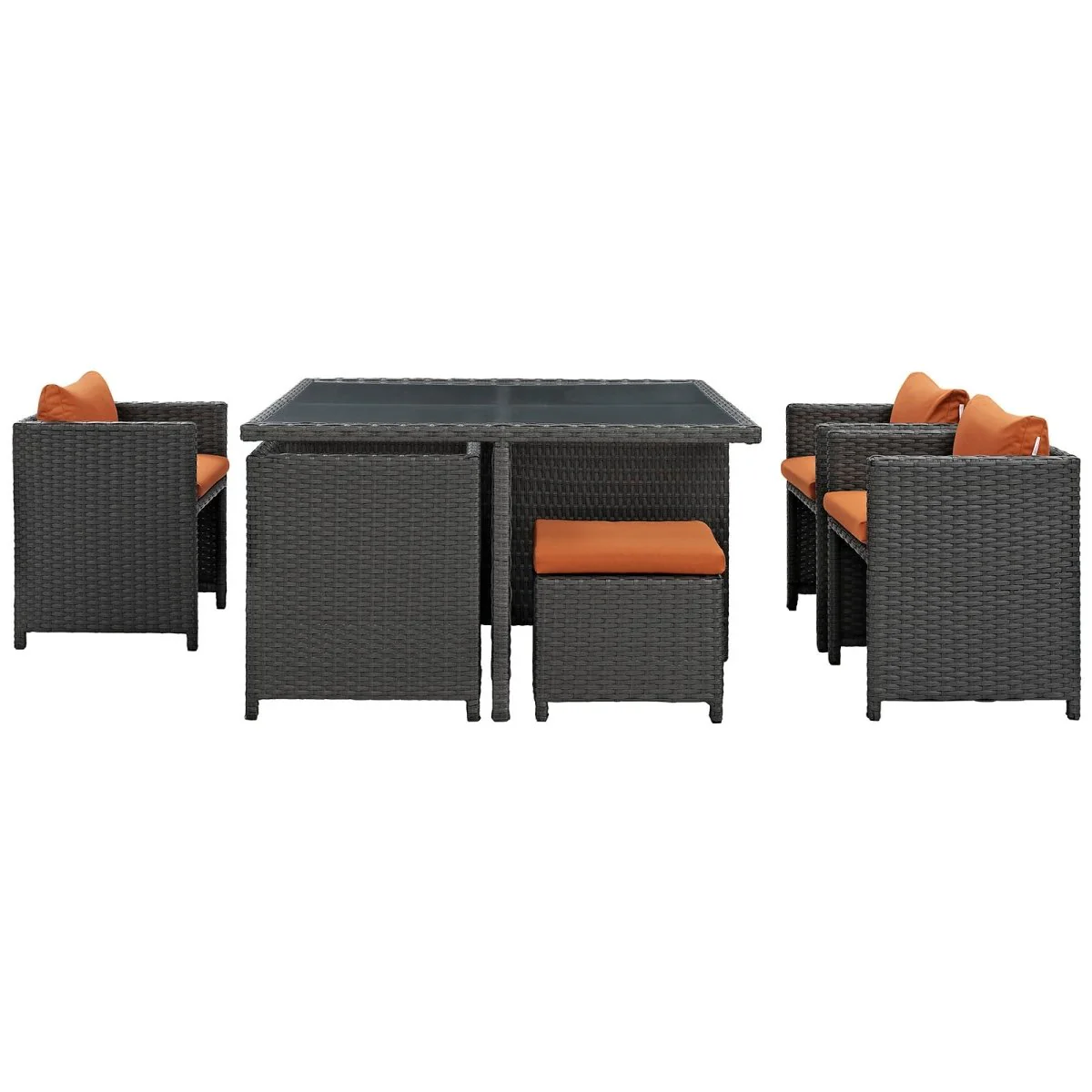 9-Piece Wicker Outdoor Dining Set with Cushions – Aluminum Frame Patio Collection - Image 4