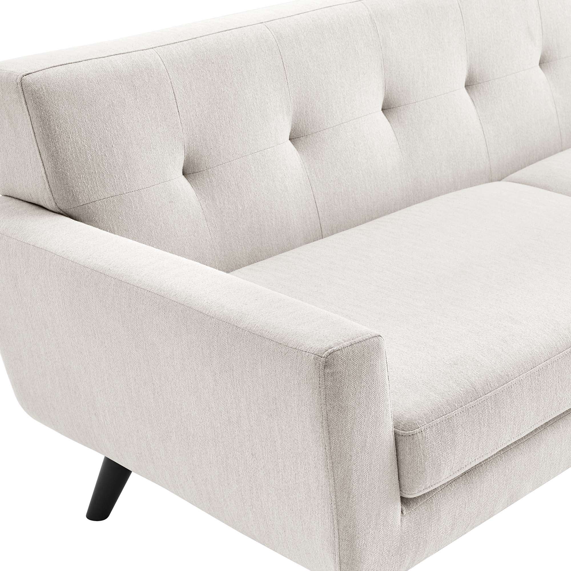 90 Inch Mid-Century Modern Herringbone Fabric Sofa - Image 17