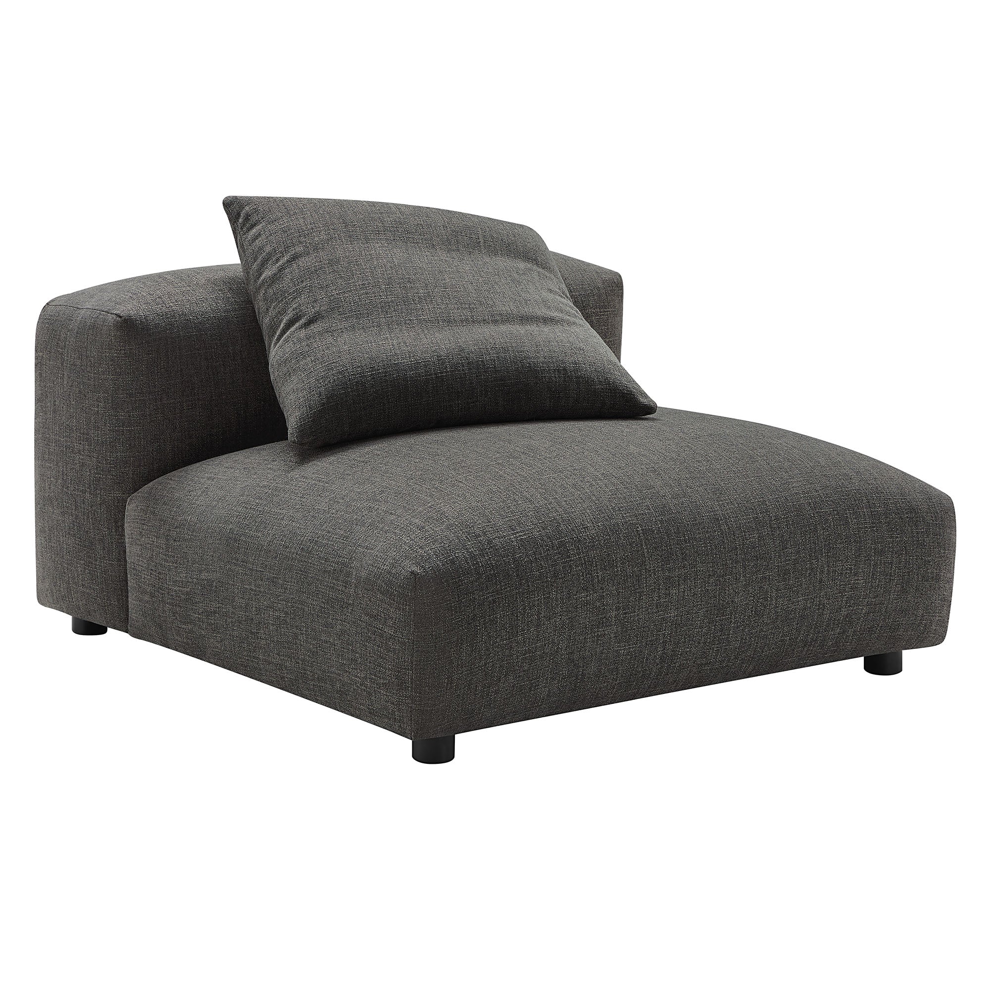 91 Inch Modular Upholstered Fabric Armless Chair and Ottoman Set - Image 4