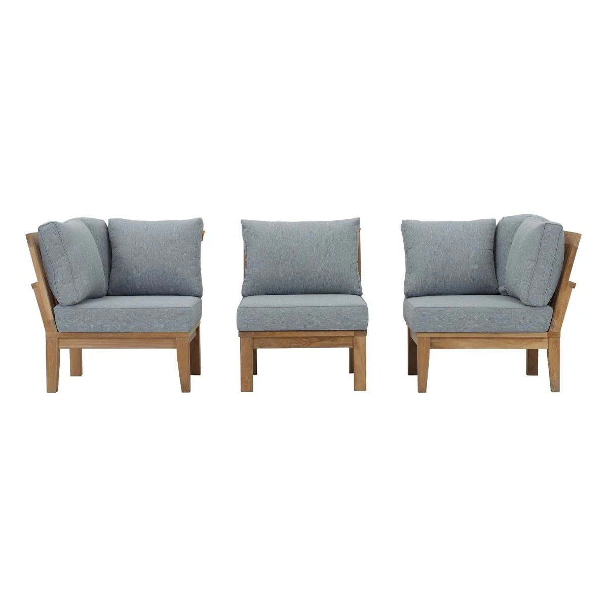 97" 3-Piece Teak Wood Outdoor Patio Sofa Set with Cushions, Deep-Seating Design - Image 13
