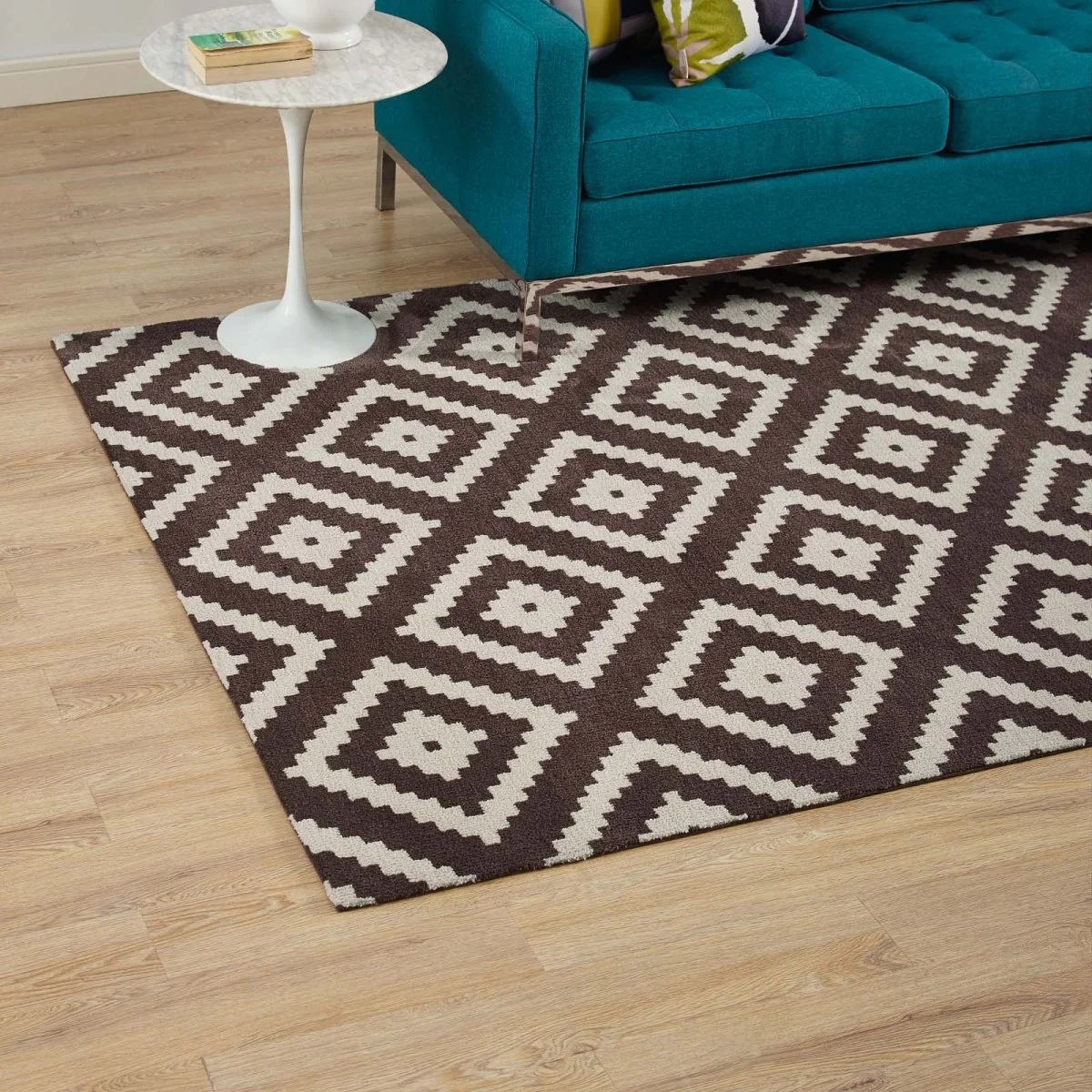 Abstract Diamond Trellis Polyester Area Rug - Contemporary Geometric Floor Rug Collection - Image 30
