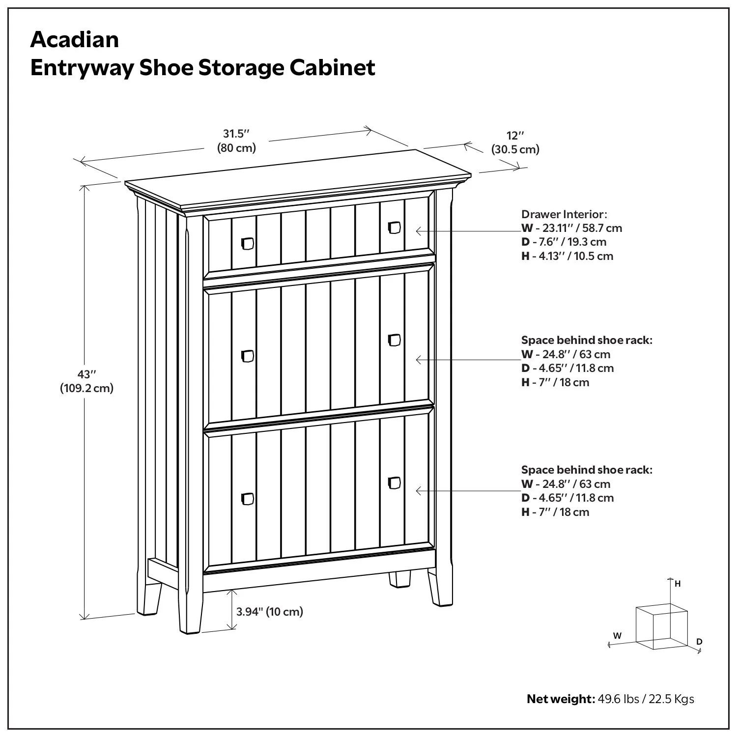 Acadian - Entryway Shoe Storage Cabinet - Brown - Image 5