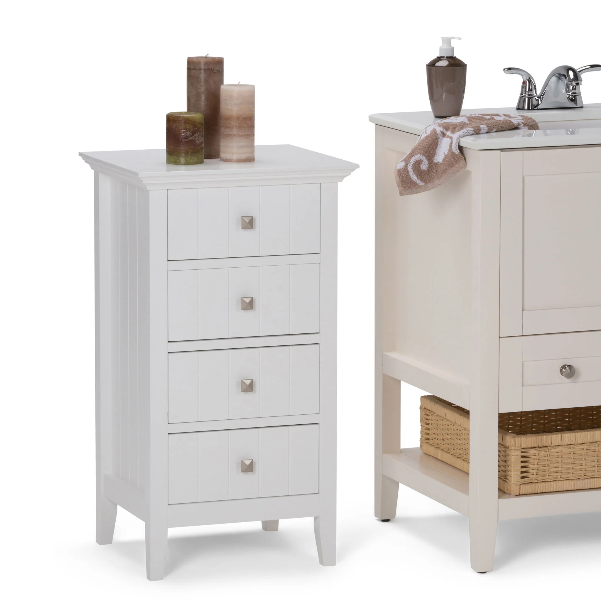 Acadian - 4 Drawer Floor Storage Cabinet - Pure White - Image 4