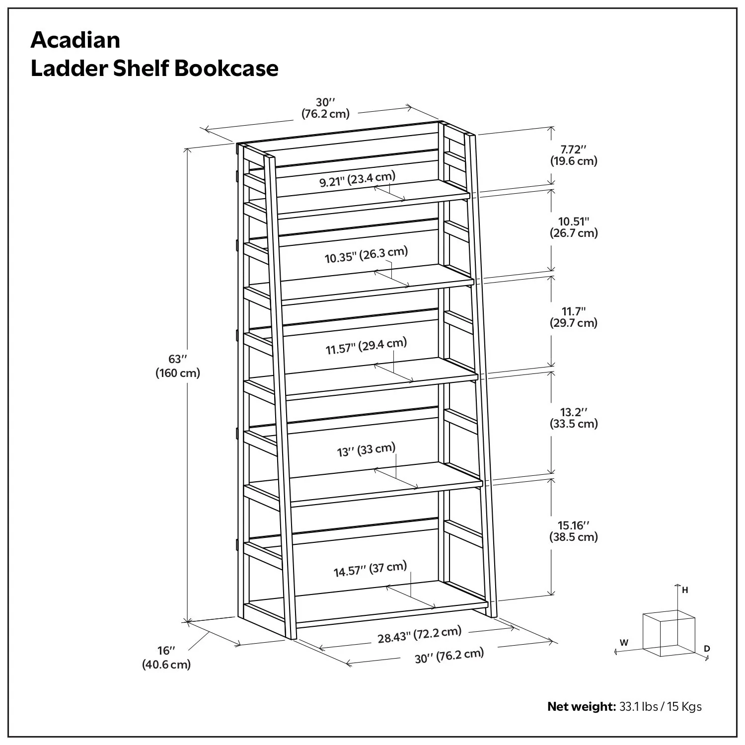 Acadian - Handcrafted Ladder Shelf Bookcase - Image 13