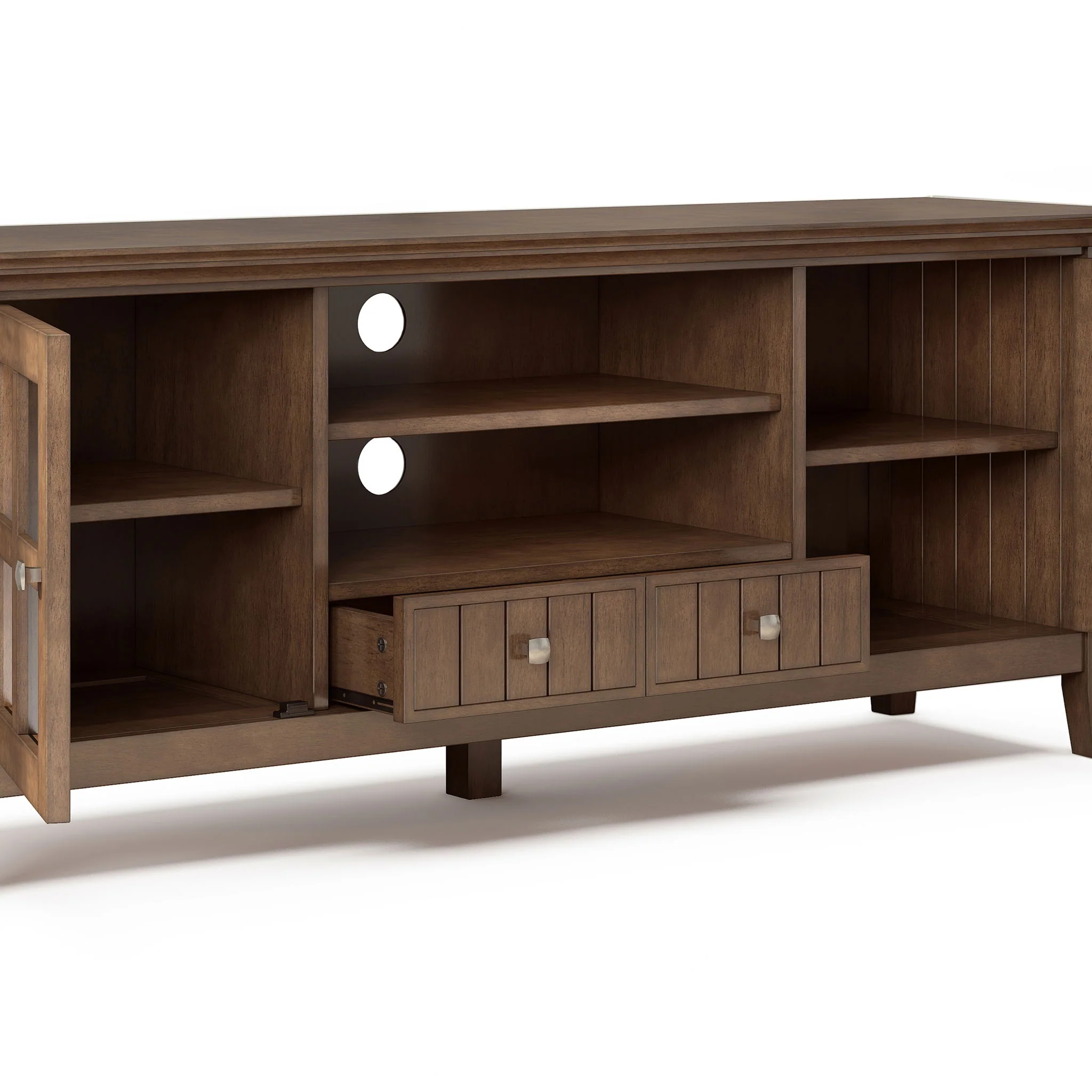 Acadian - TV Media Stand - Rustic Natural Aged Brown - Image 3
